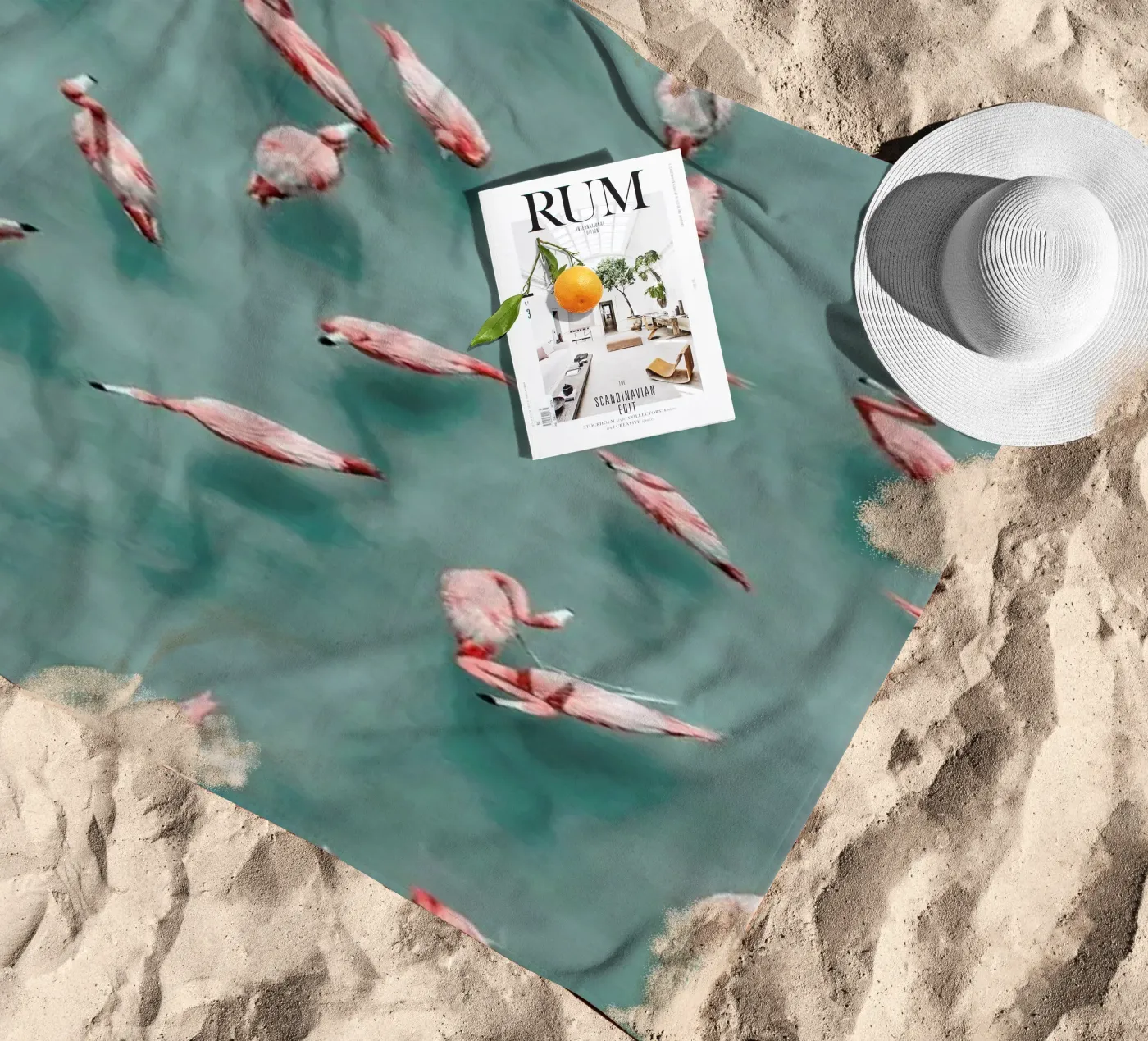 Flamingo beach towel by ROBERTO H