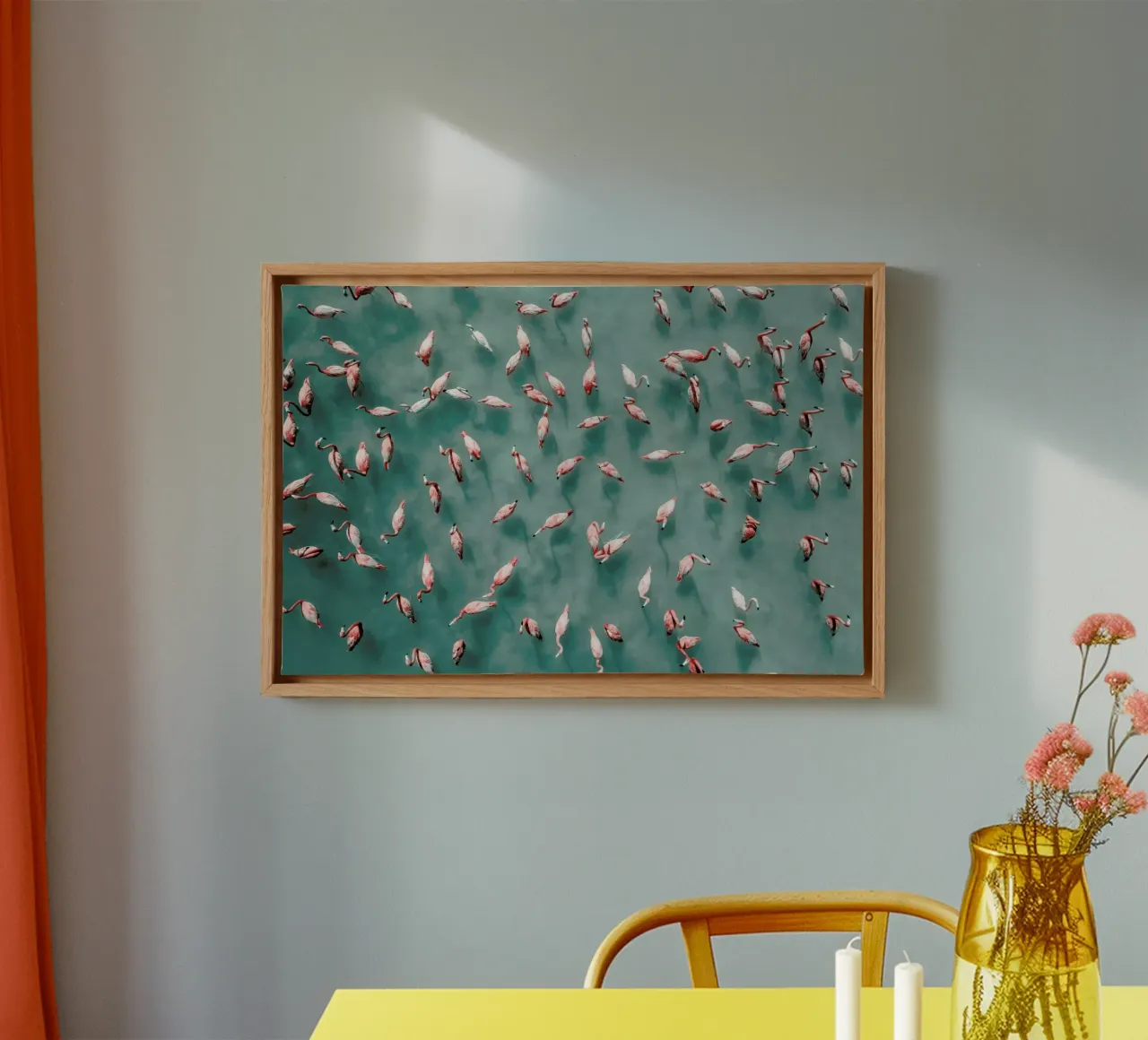Flamingo tela con Cornice a cassetta da ROBERTO H