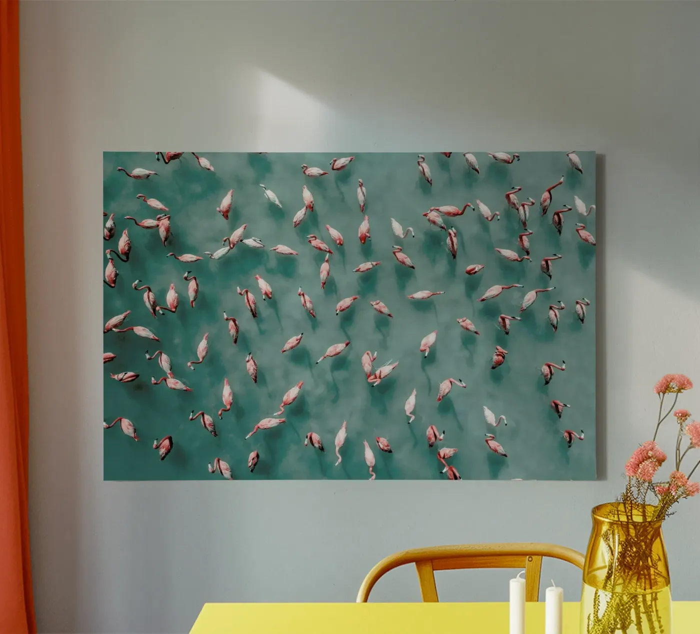 Flamingo canvas van ROBERTO H