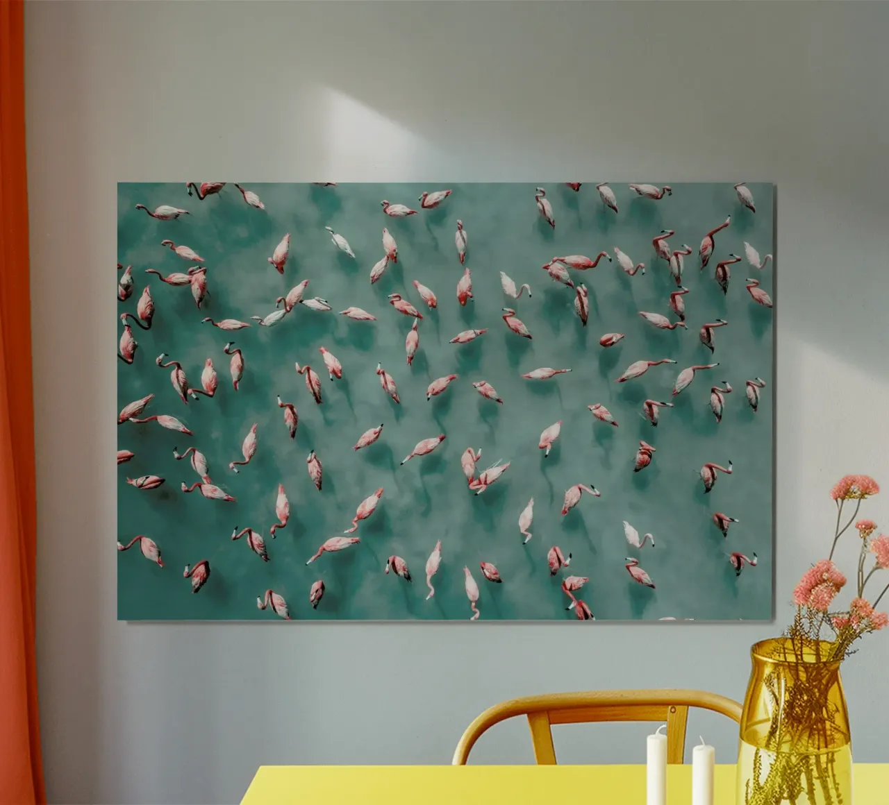 Flamingo poster con telaio in alluminio da ROBERTO H