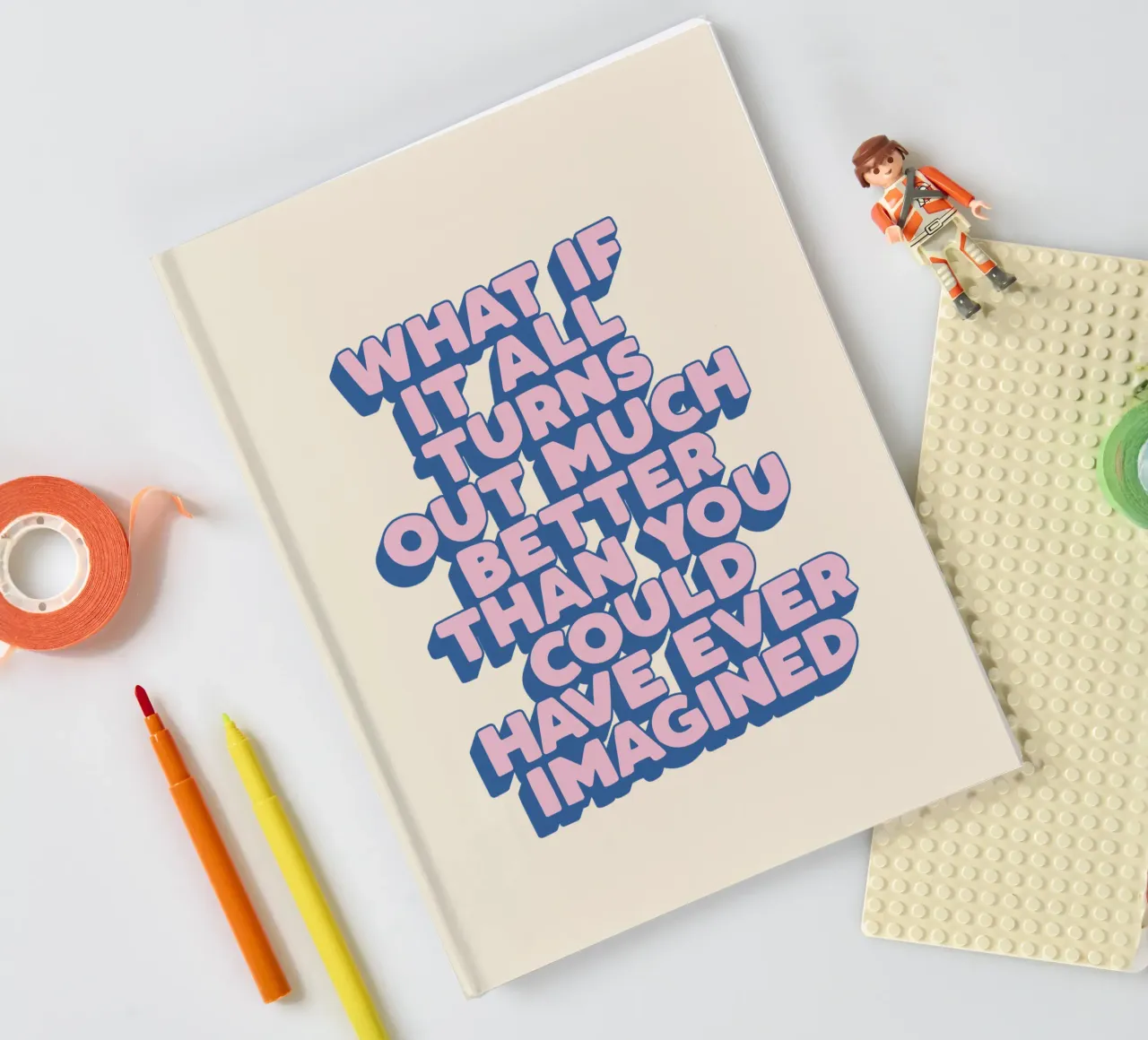 Was wäre, wenn alles viel besser wird? Uplifting Typography Notizbuch von THE MOTIVATED TYPE