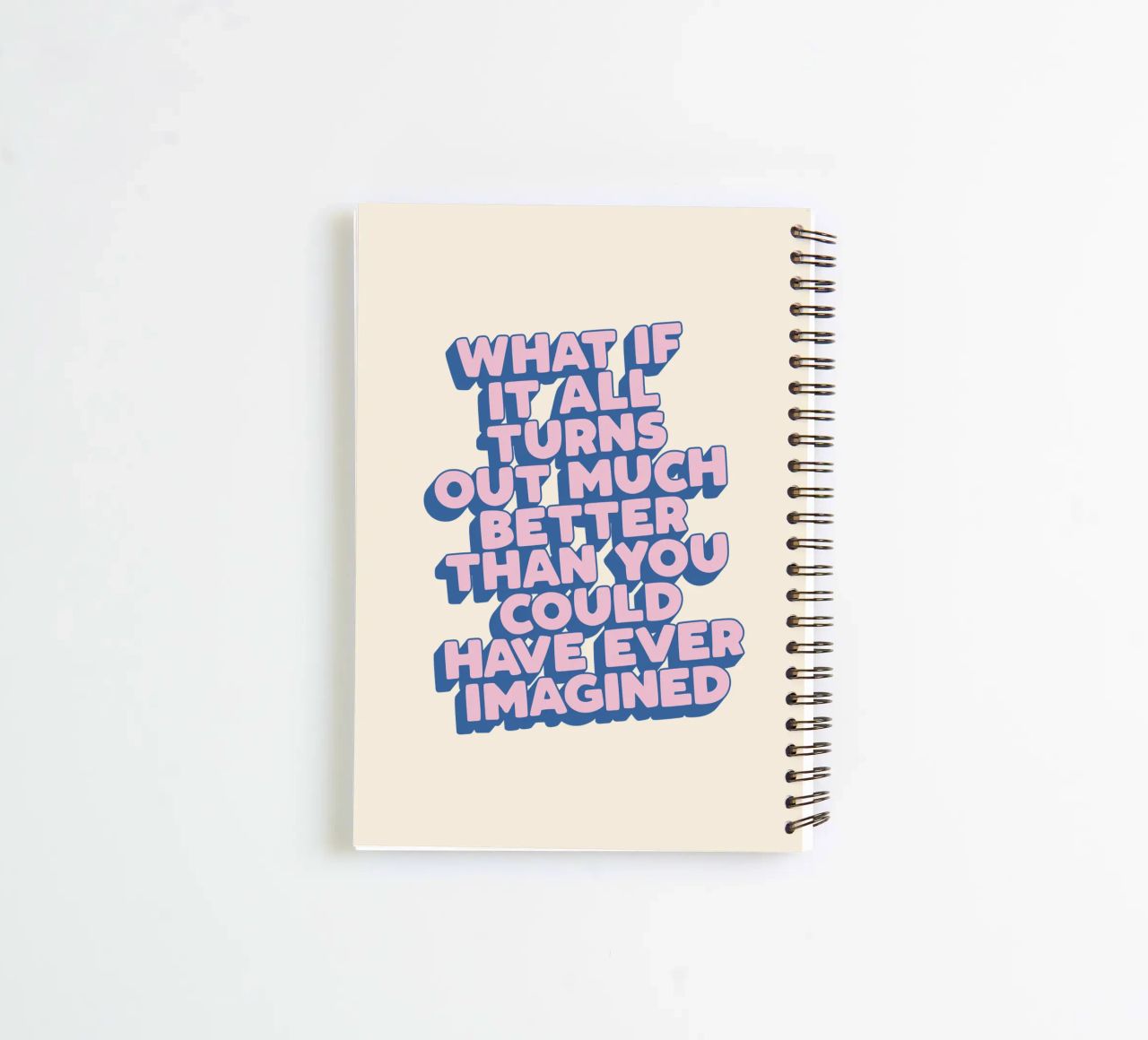 What If It All Turns Out Much Better Uplifting Typography spiral notebook by THE MOTIVATED TYPE