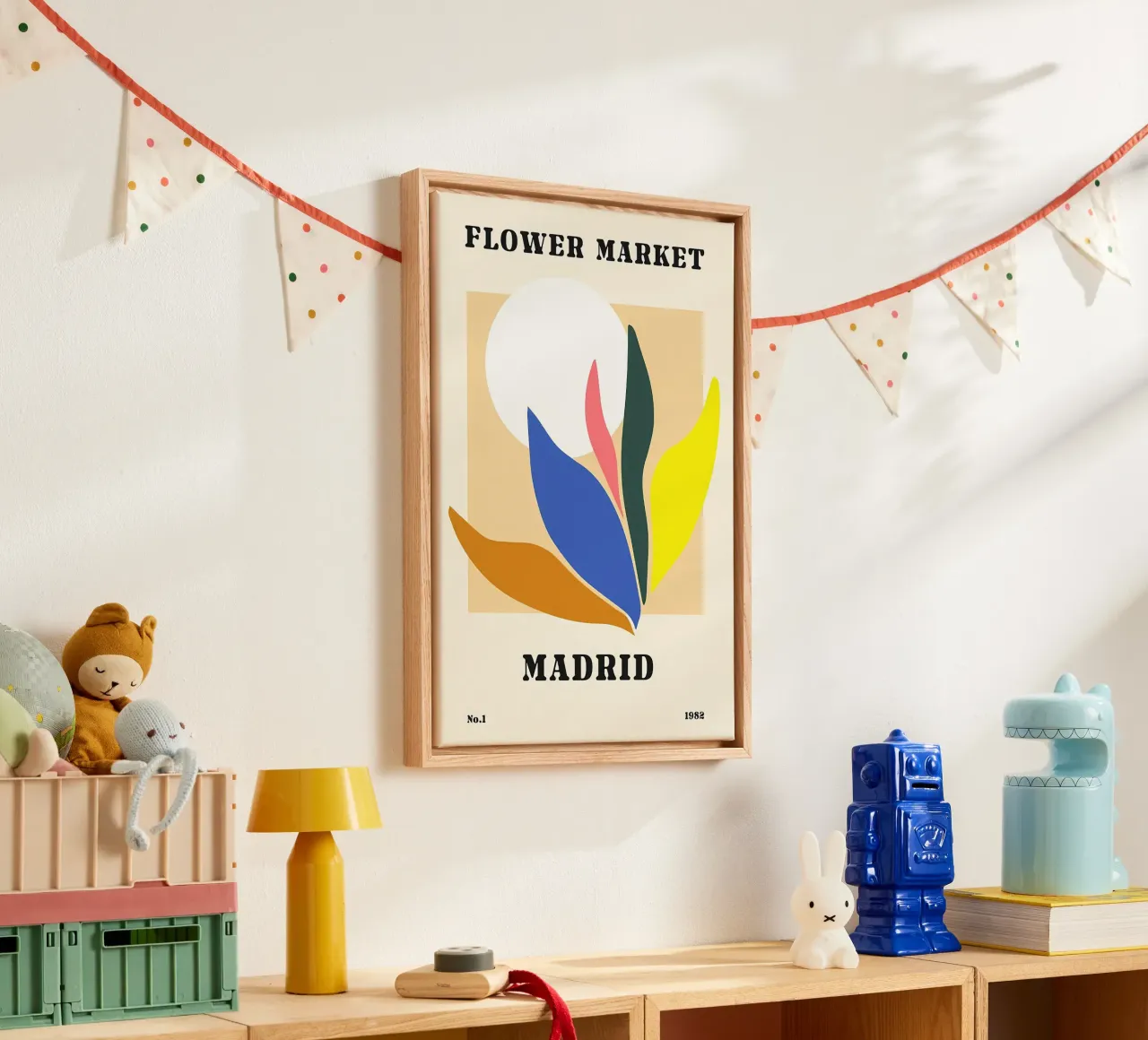 Mercato dei fiori di Madrid tela con Cornice a cassetta da diedrich