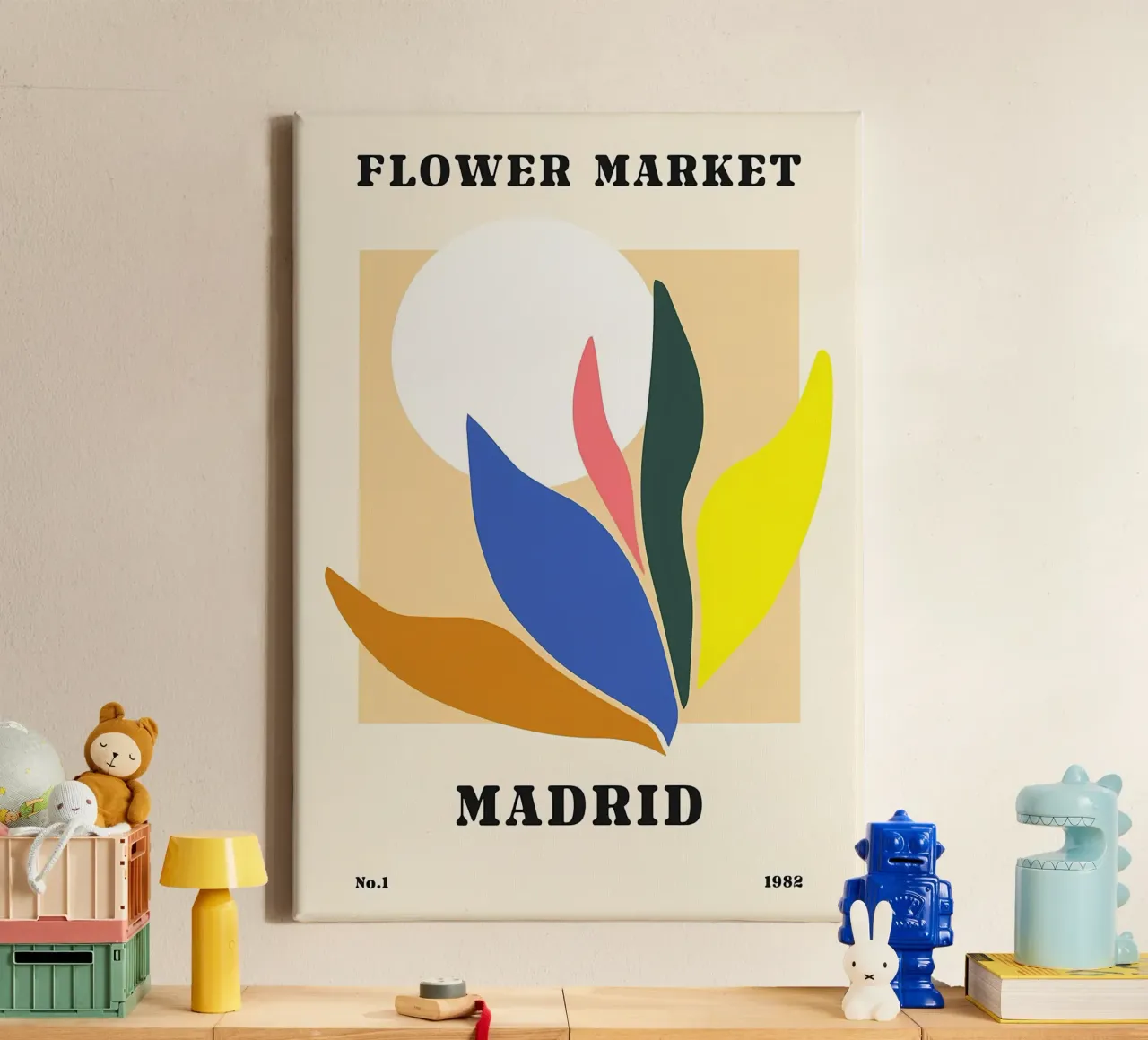 Mercato dei fiori di Madrid tela con Cornice a cassetta da diedrich