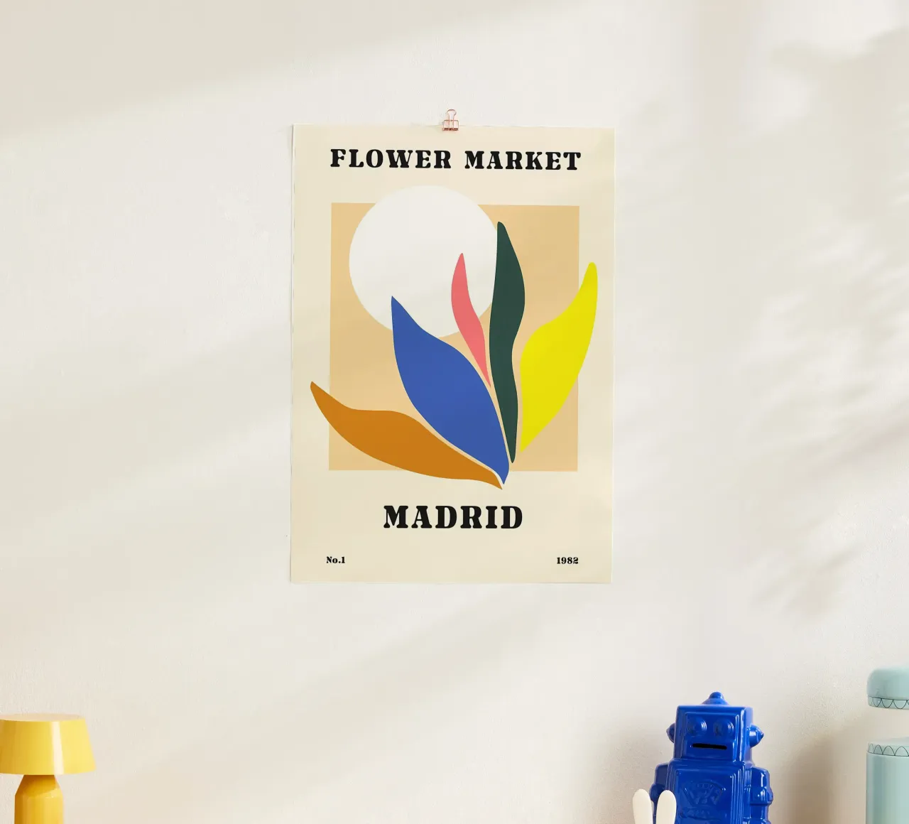 Mercato dei fiori di Madrid poster con telaio in alluminio da diedrich