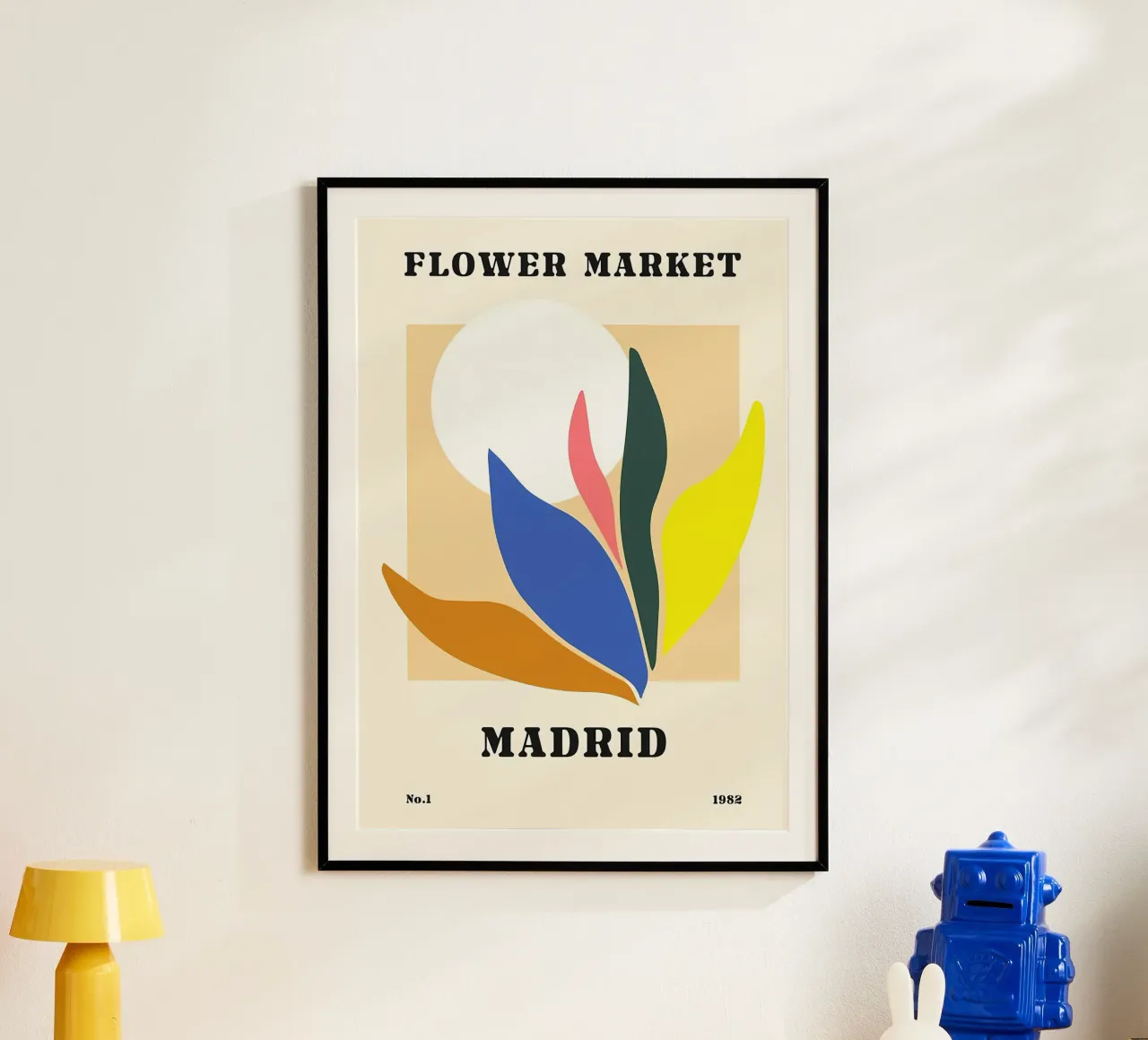 Mercato dei fiori di Madrid poster con telaio in alluminio da diedrich