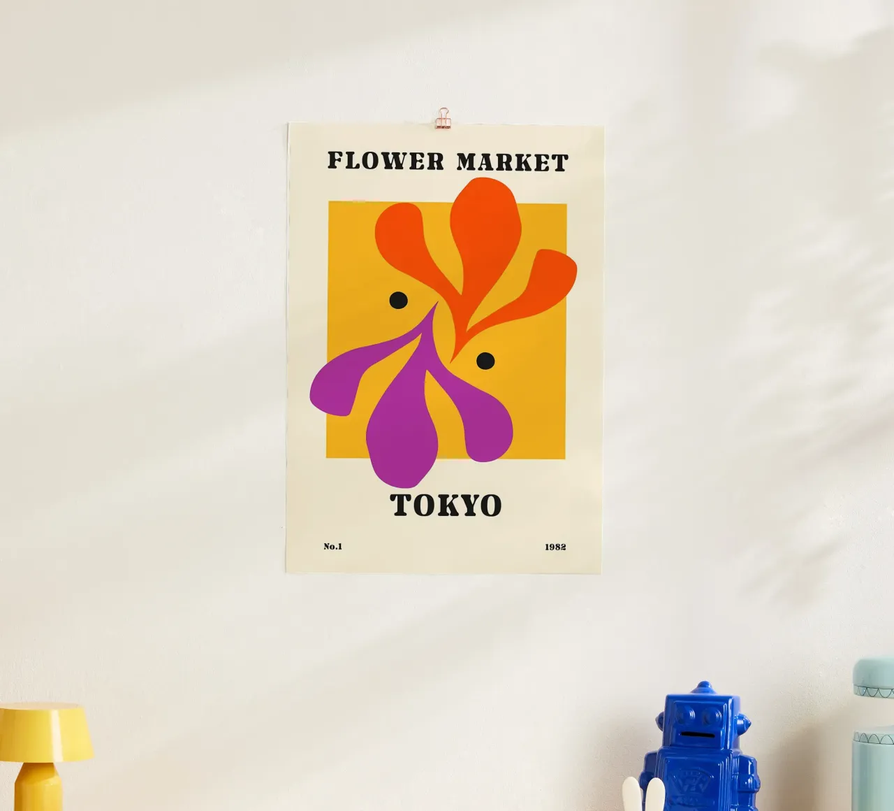 Mercato dei fiori di Tokyo poster con telaio in alluminio da diedrich