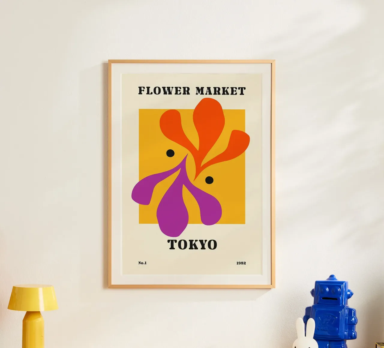 Mercato dei fiori di Tokyo poster con telaio in alluminio da diedrich
