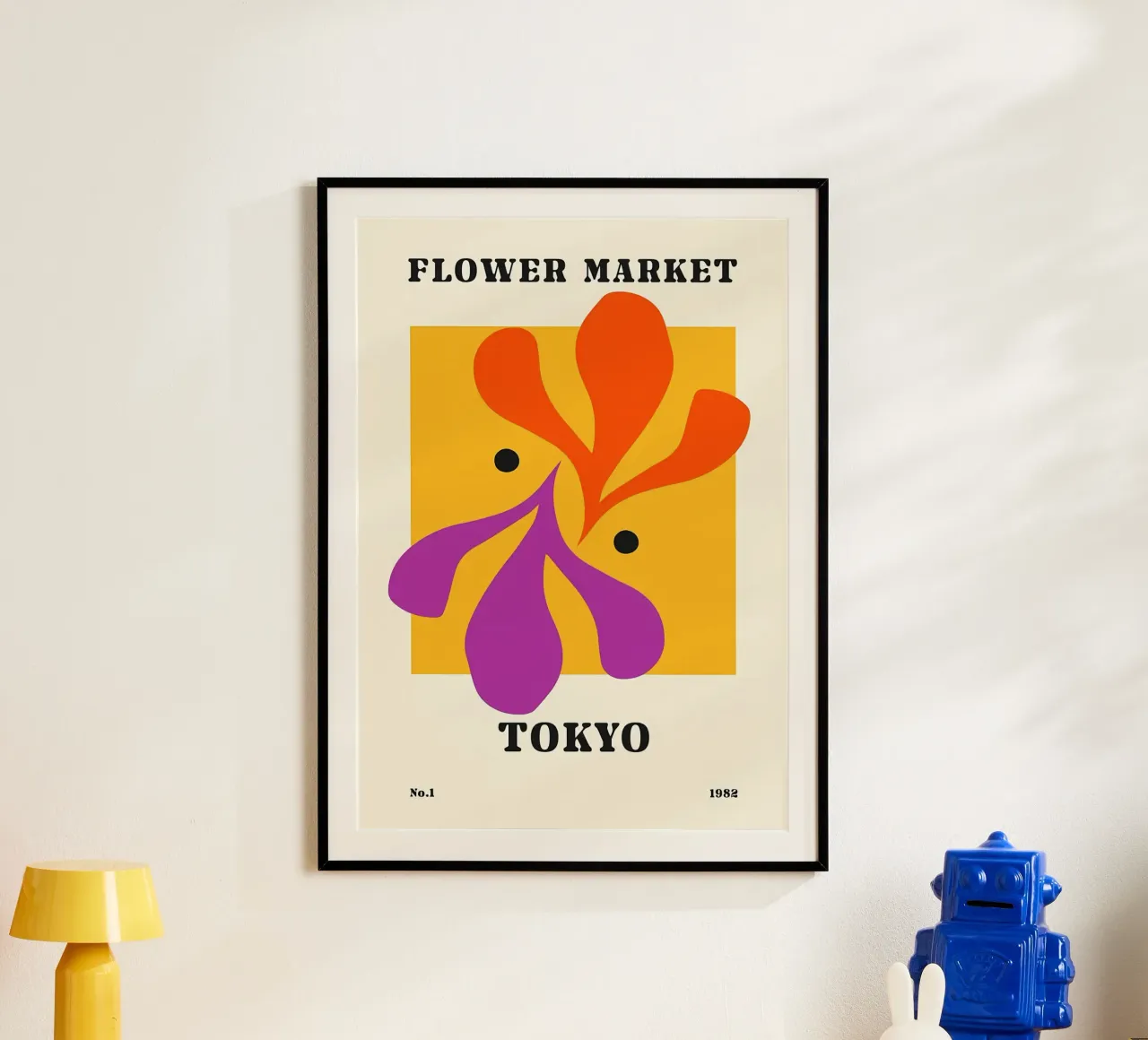 Mercato dei fiori di Tokyo poster con telaio in alluminio da diedrich