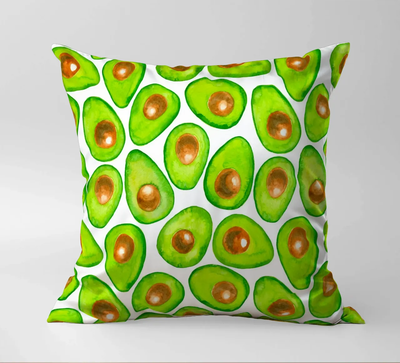 Fette di avocado acquerello cuscino da Painted Nature