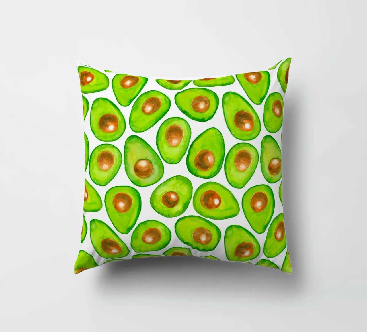 Fette di avocado acquerello cuscino da Painted Nature