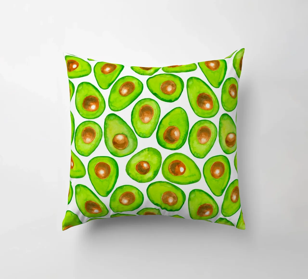 Fette di avocado acquerello cuscino da Painted Nature