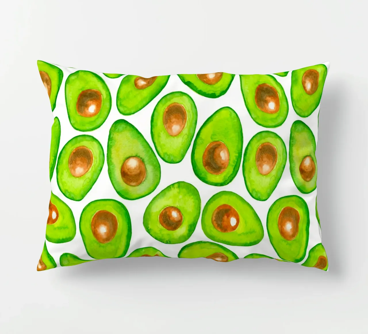 Fette di avocado acquerello cuscino da Painted Nature
