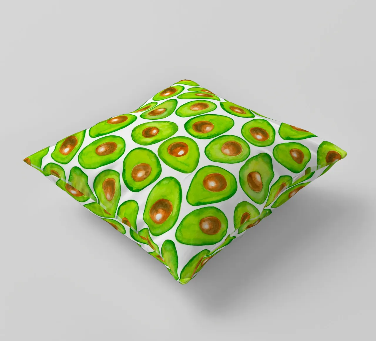 Fette di avocado acquerello cuscino da Painted Nature