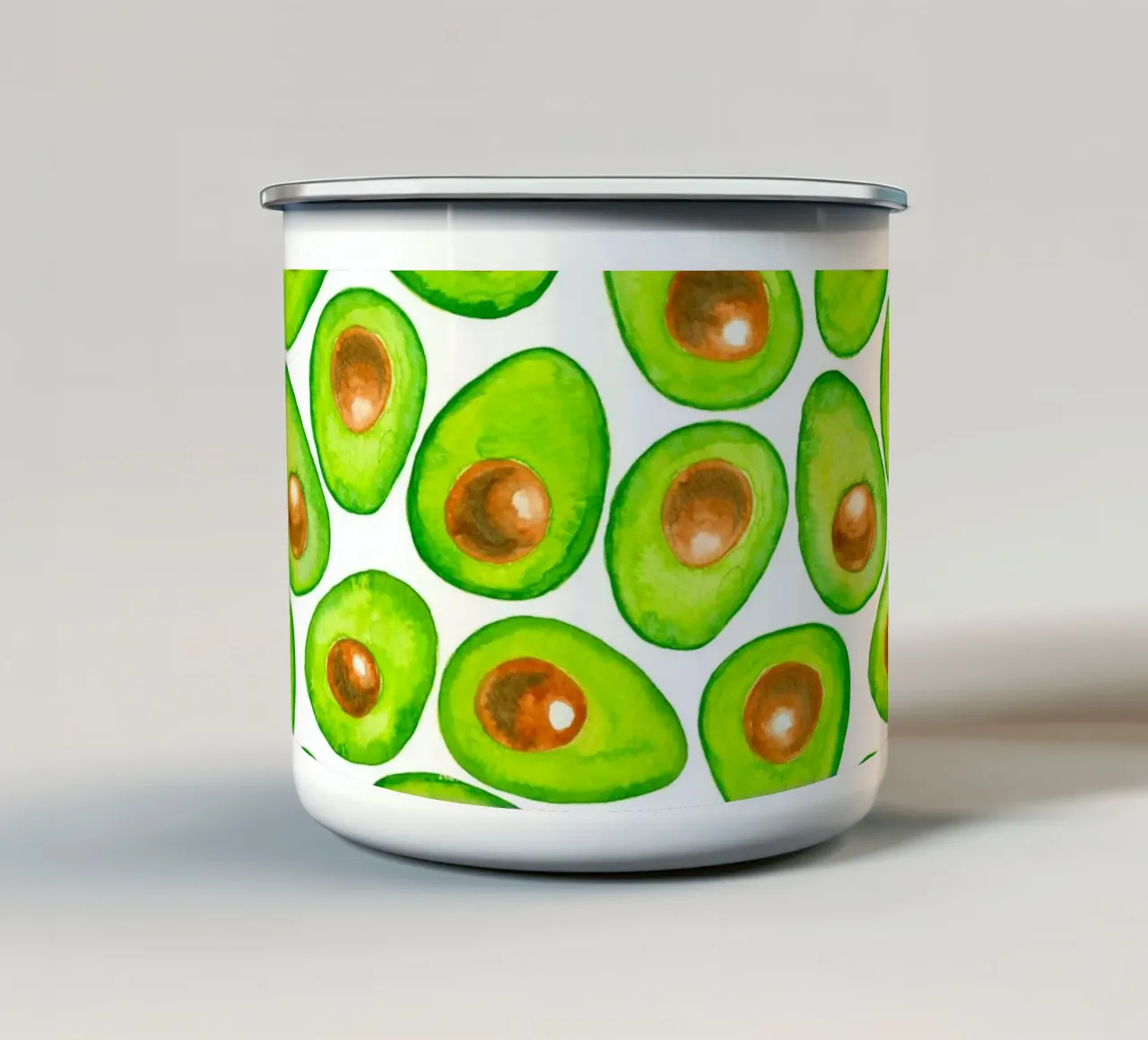 Fette di avocado acquerello tazza in smalto da Painted Nature