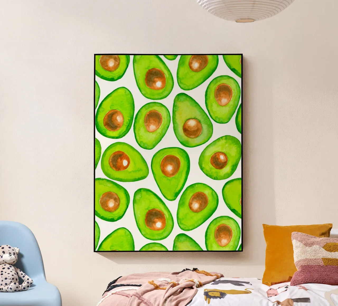 Fette di avocado acquerello plexiglass da Painted Nature