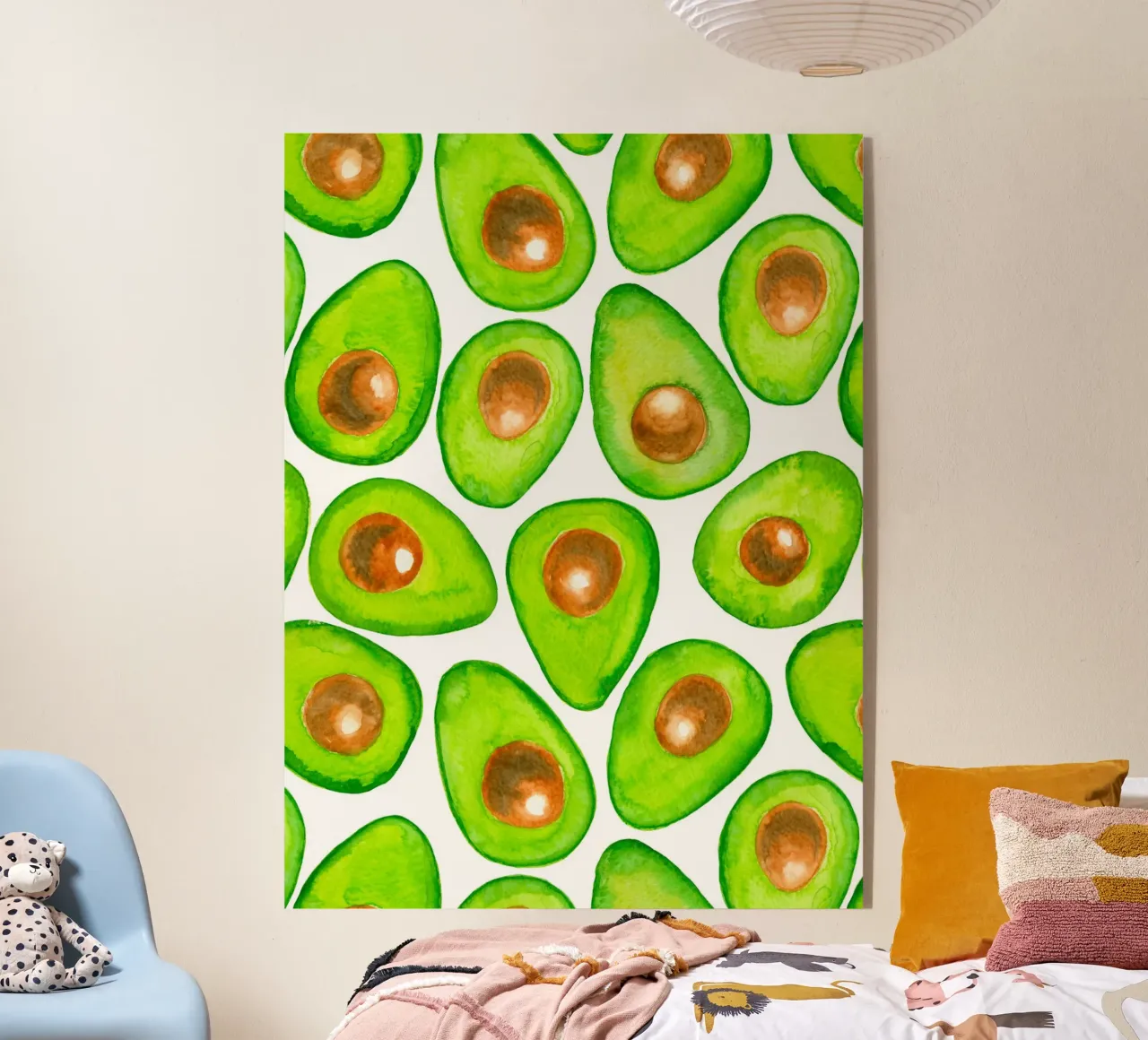 Fette di avocado acquerello plexiglass da Painted Nature