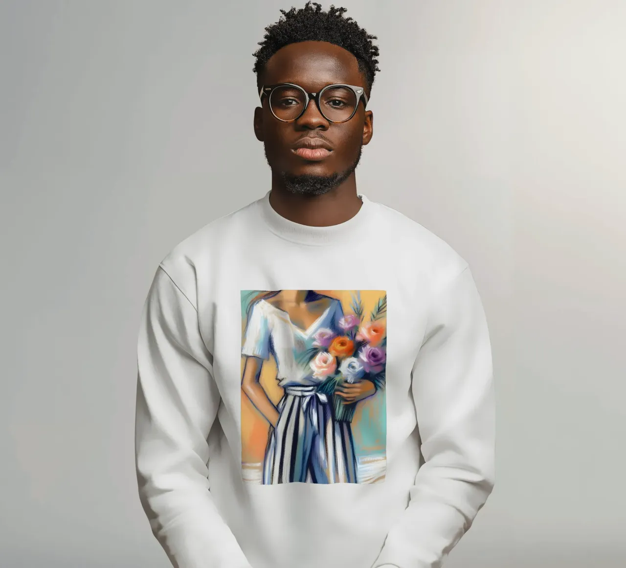 Donna con fiori felpa da ARTOMATIC