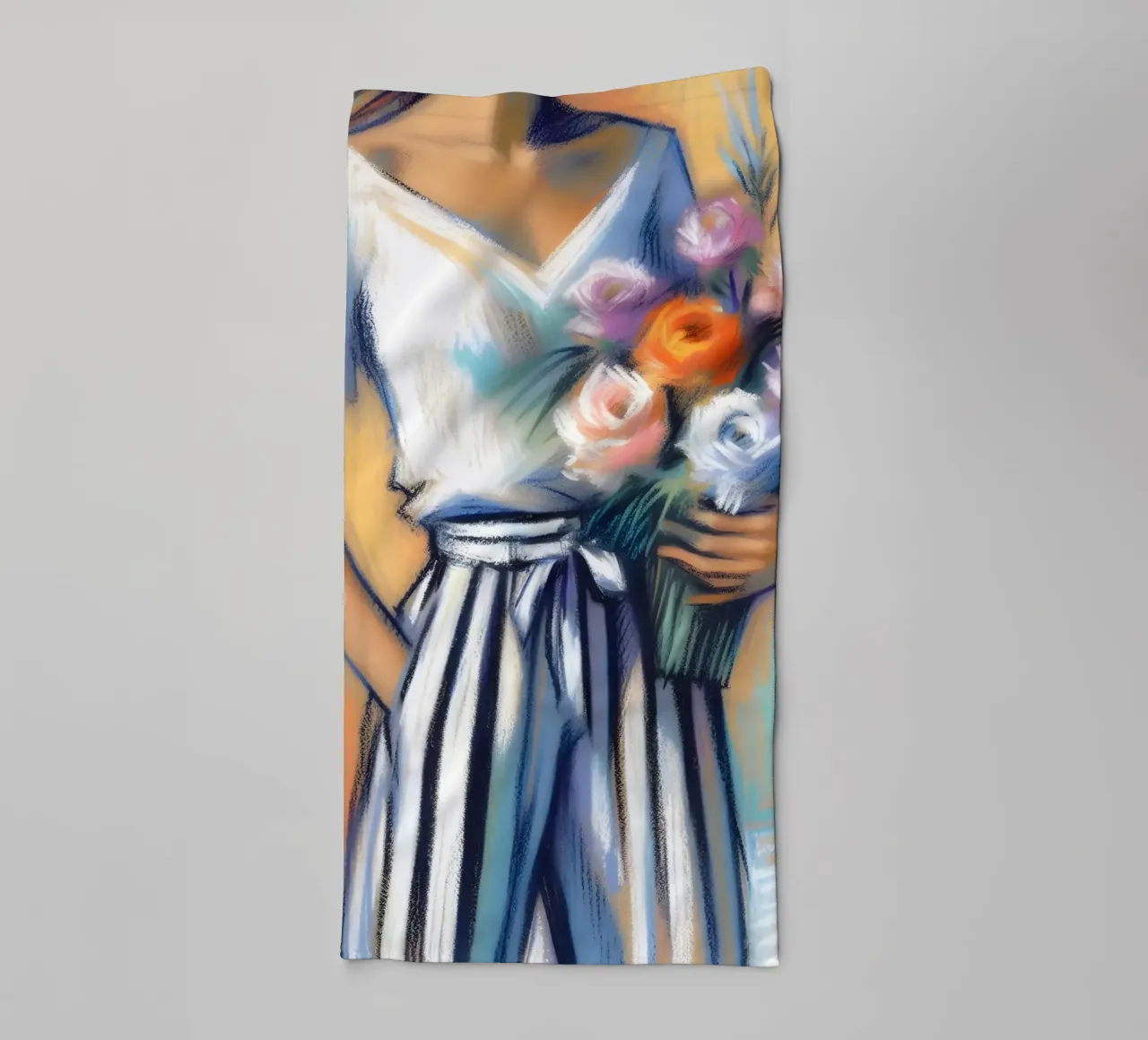 Donna con fiori asciugamano da bagno da ARTOMATIC