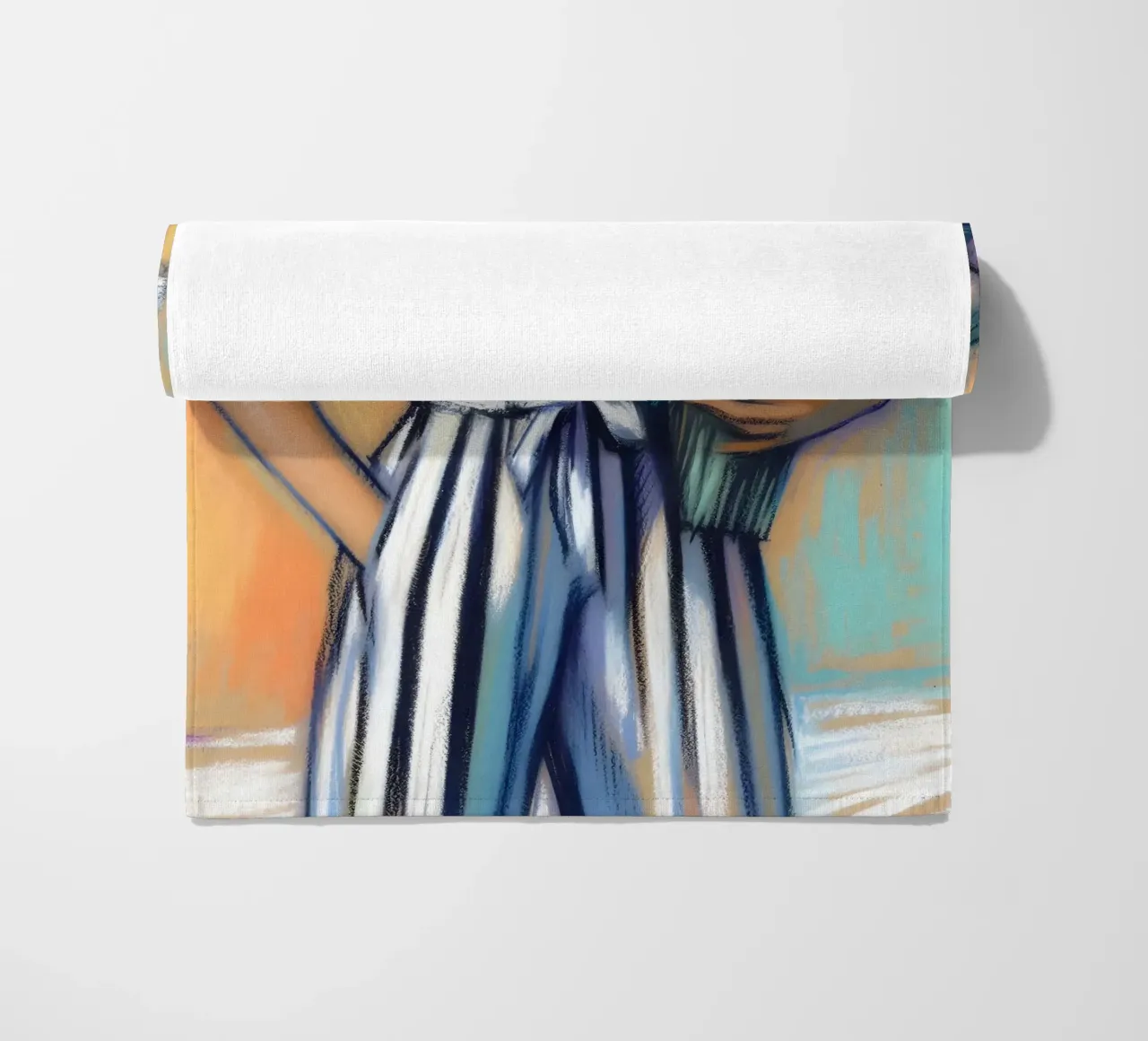 Donna con fiori telo mare da ARTOMATIC