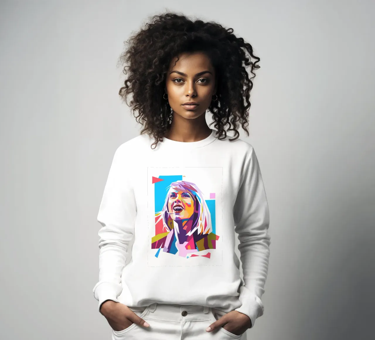 Ritratto pop art di Taylor Swift felpa da Hantamrata