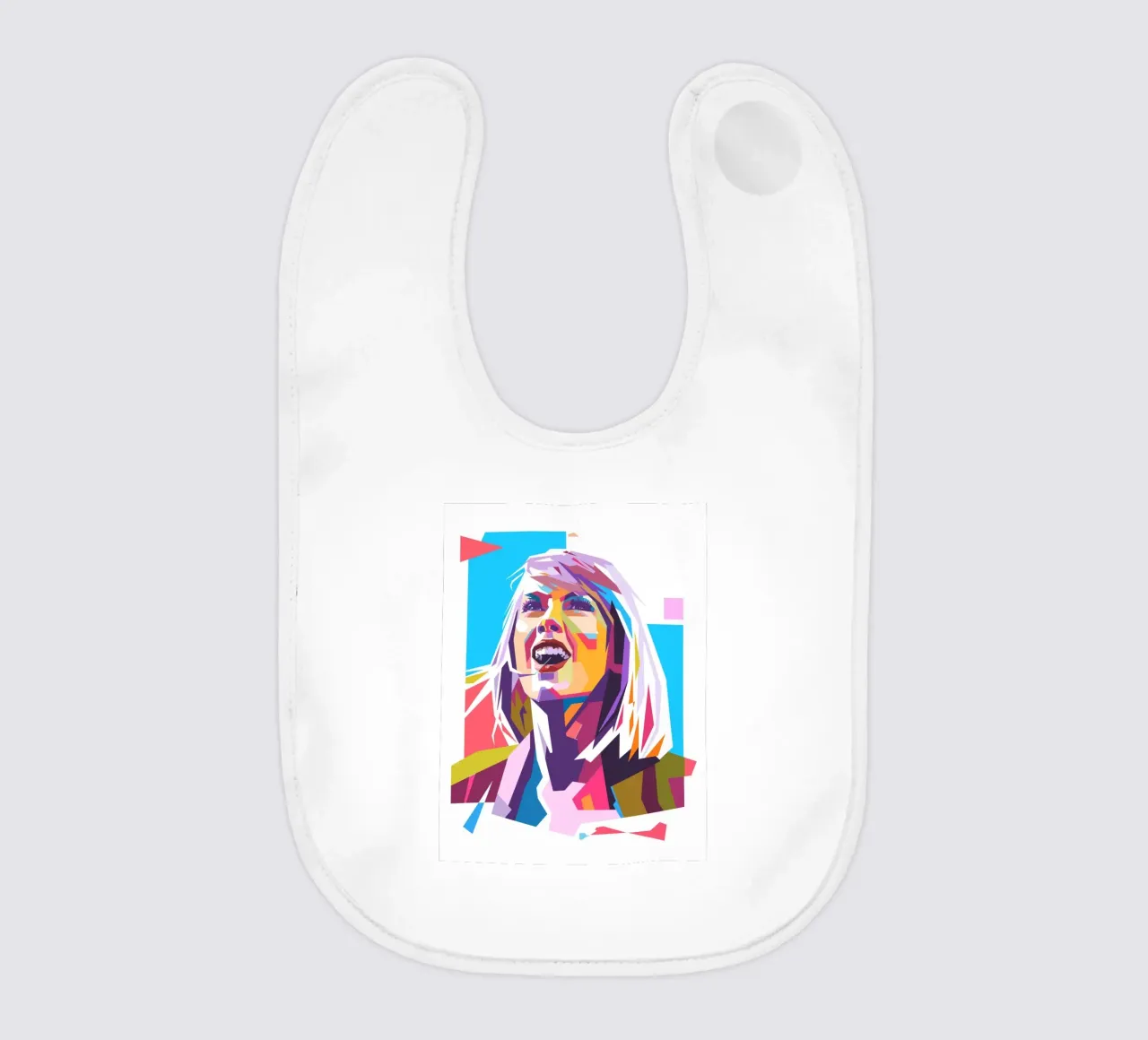 Ritratto pop art di Taylor Swift bavaglino da Hantamrata