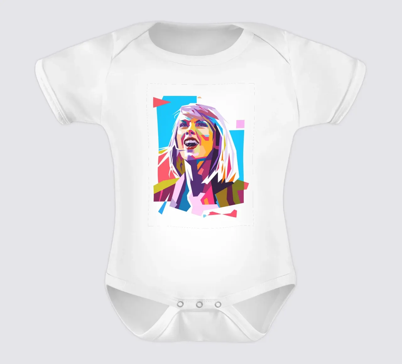 Ritratto pop art di Taylor Swift body neonato maniche corte da Hantamrata