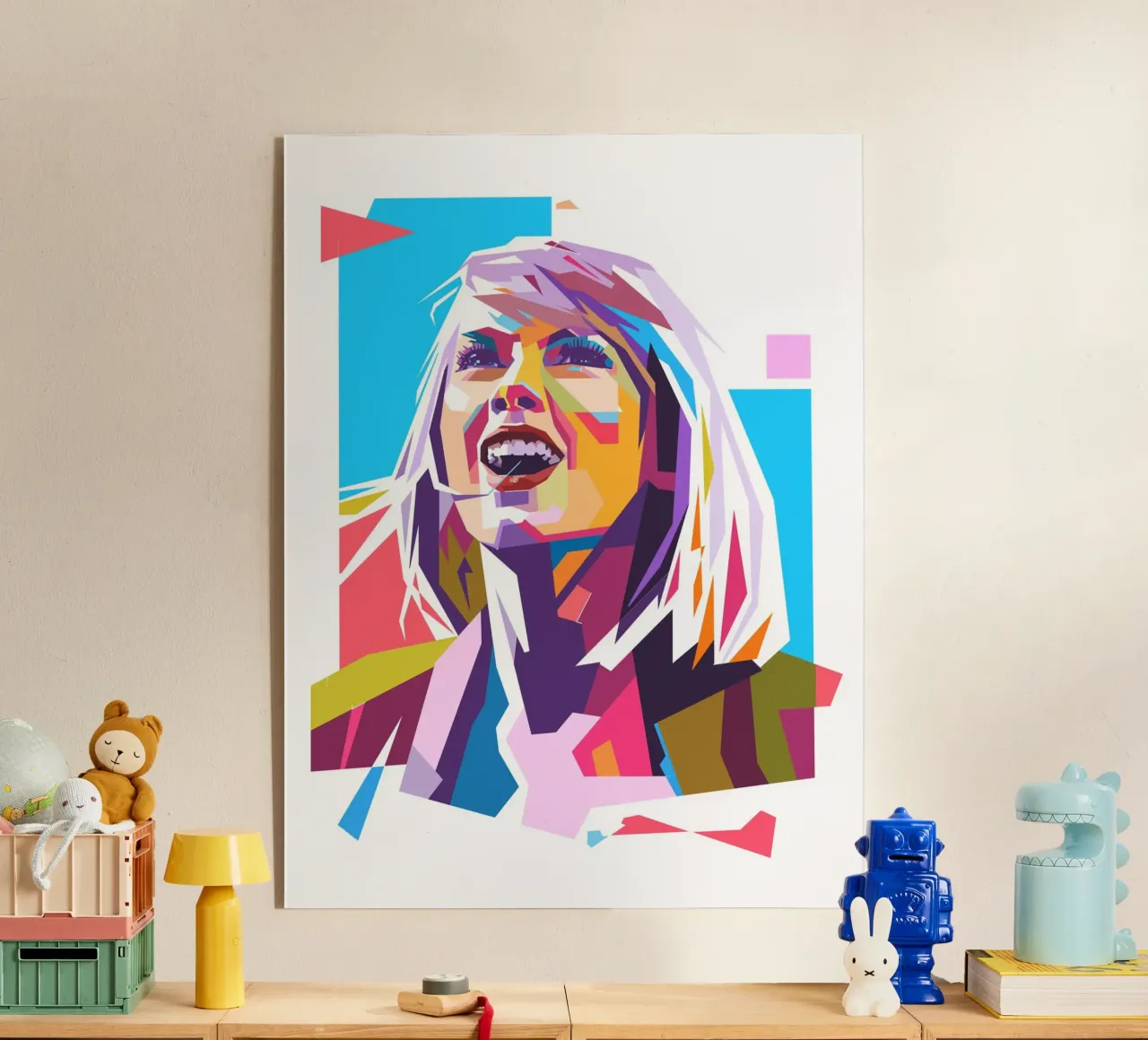 Ritratto pop art di Taylor Swift plexiglass da Hantamrata