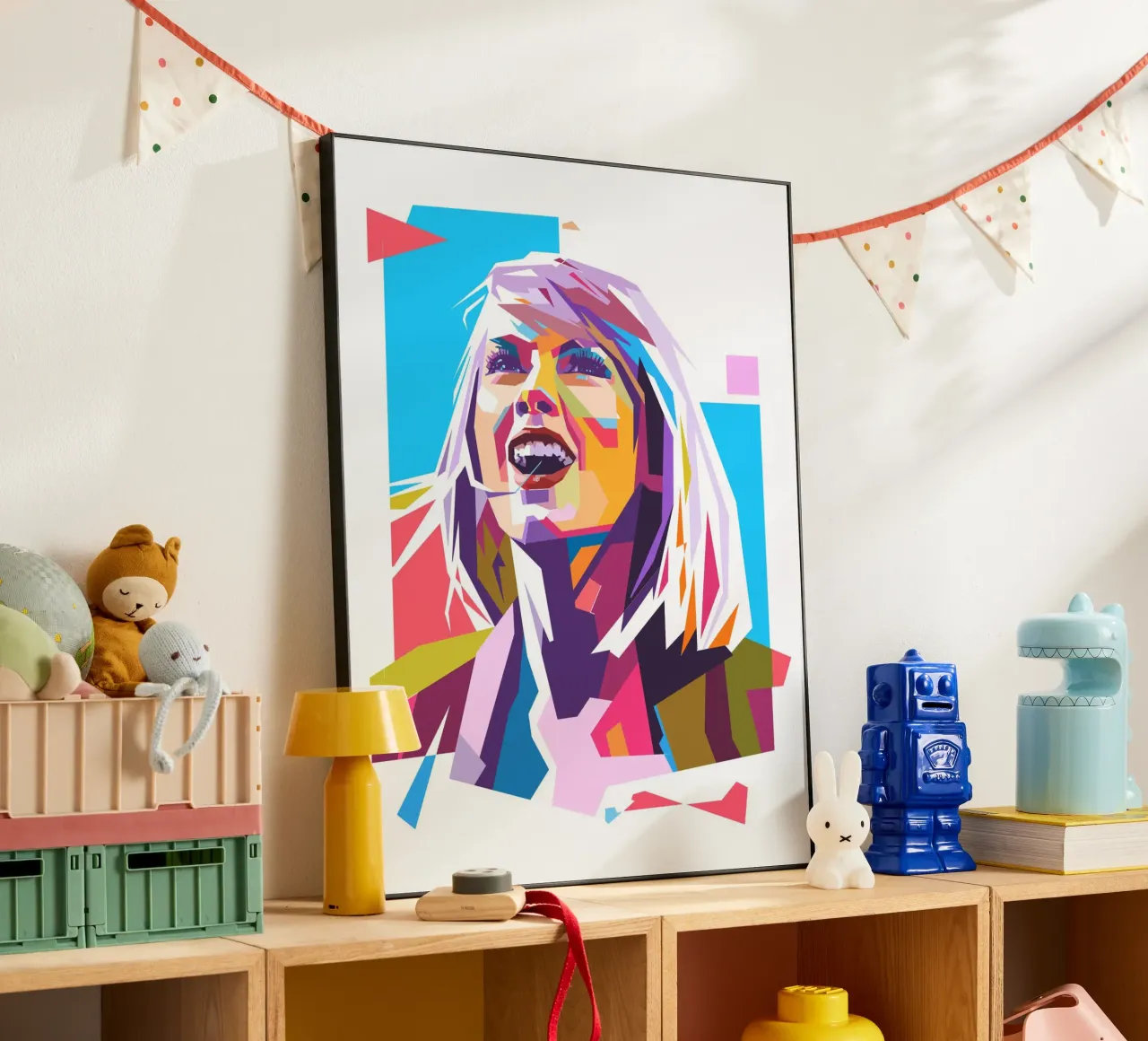 Ritratto pop art di Taylor Swift alluminio dibond da Hantamrata