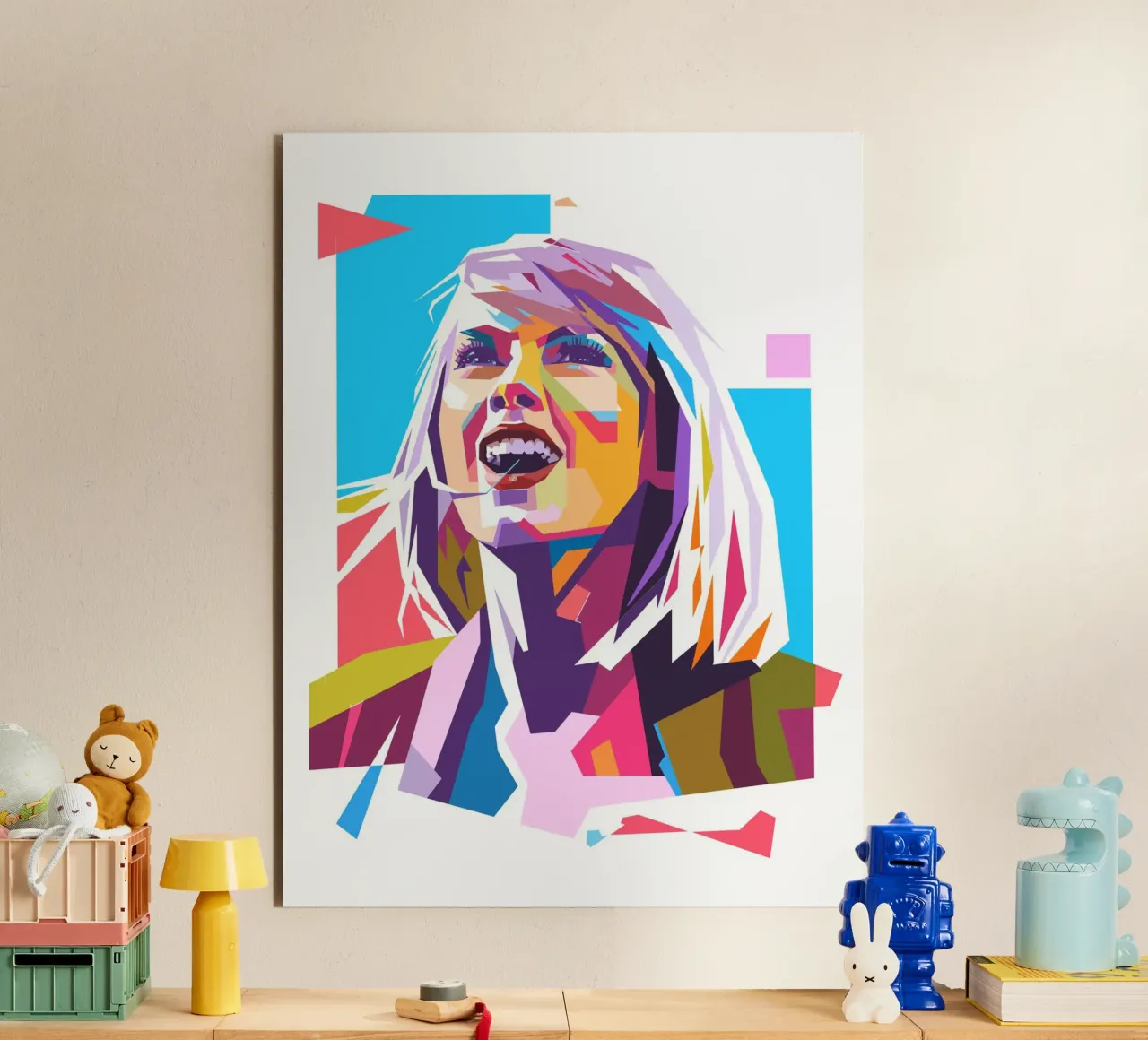 Ritratto pop art di Taylor Swift alluminio dibond da Hantamrata