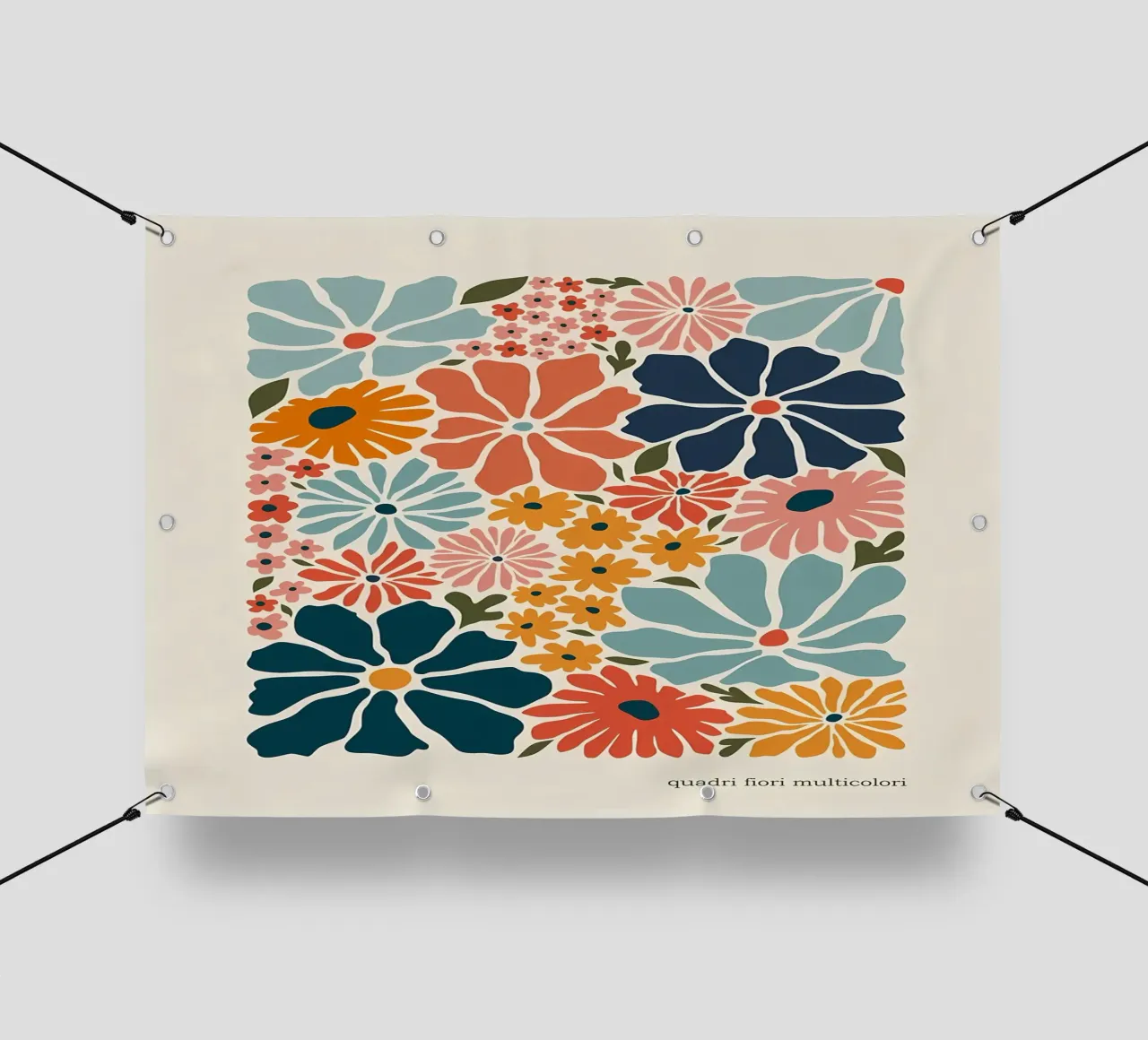 quadri fiori multicolori telo in pvc da diedrich