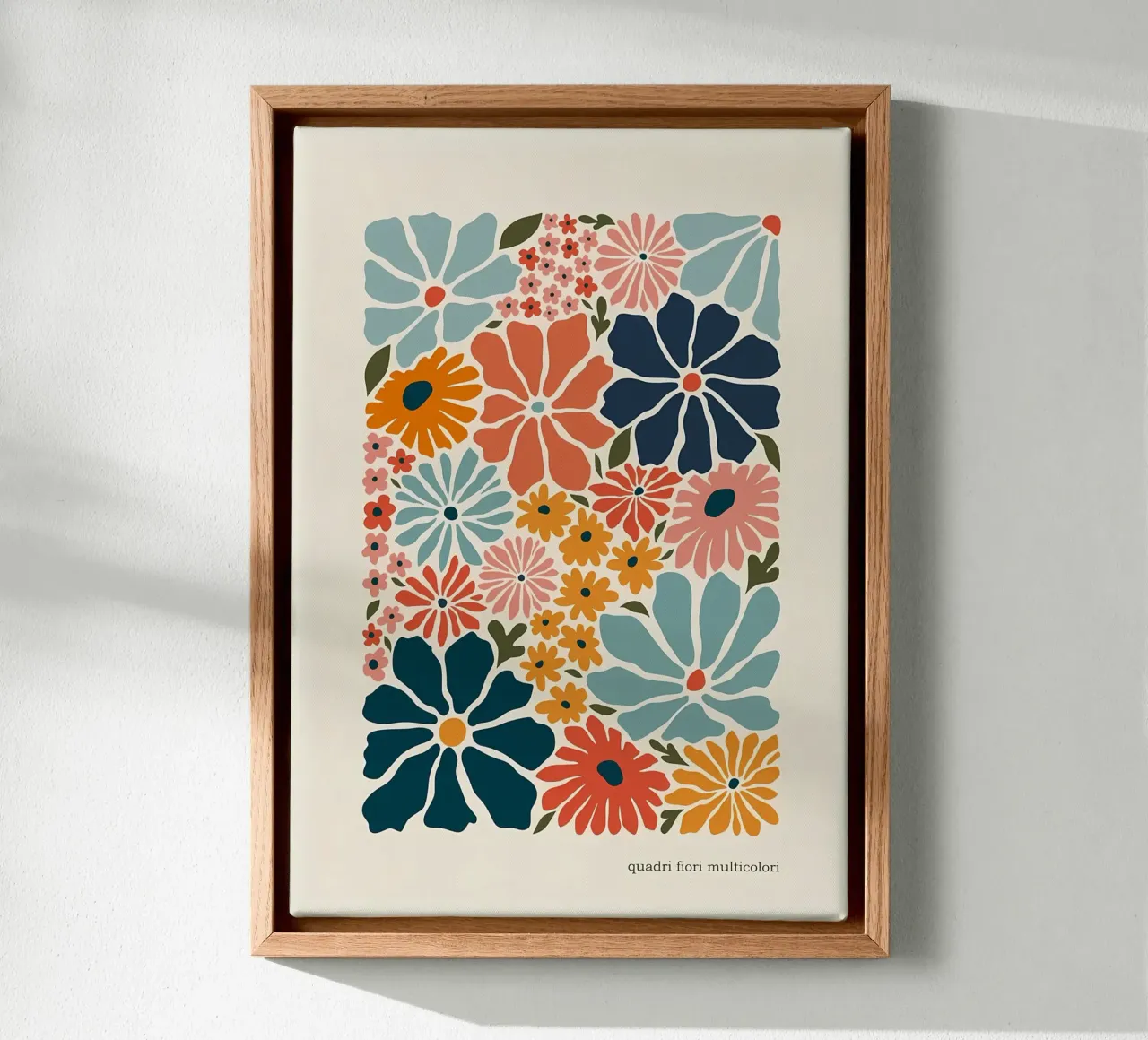 quadri fiori multicolori tela con Cornice a cassetta da diedrich