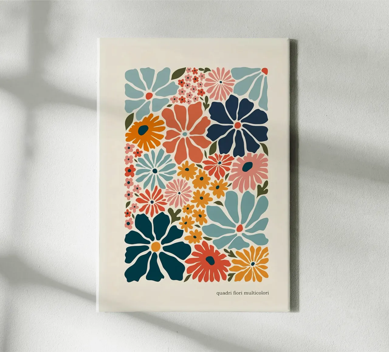 quadri fiori multicolori tela con Cornice a cassetta da diedrich
