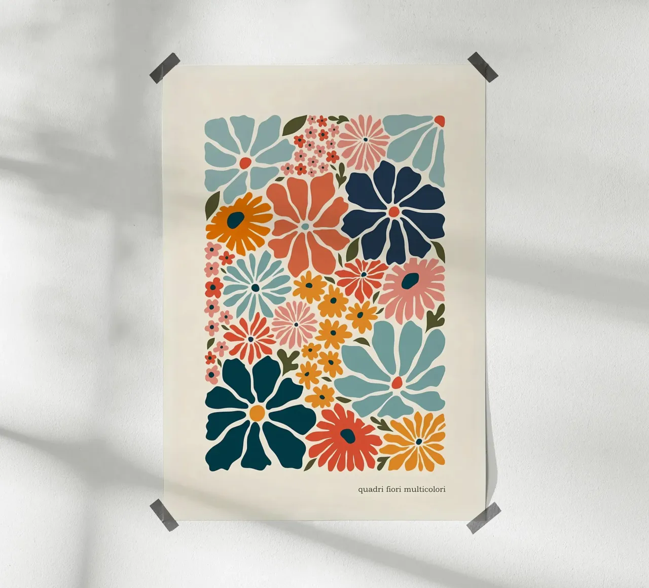 quadri fiori multicolori poster con telaio in alluminio da diedrich