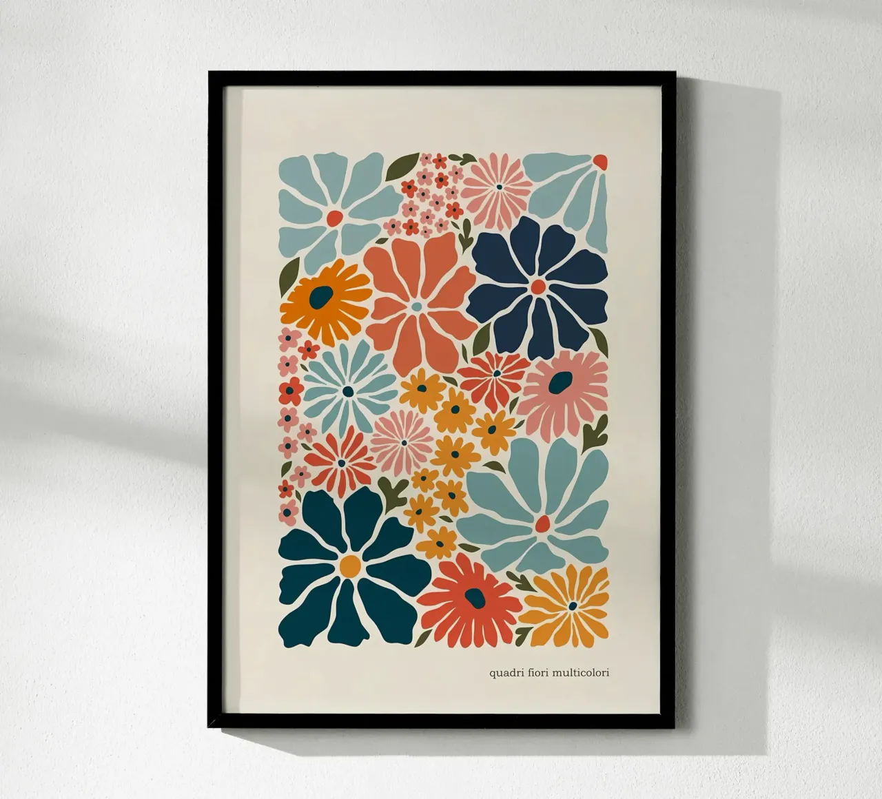 quadri fiori multicolori poster con telaio in alluminio da diedrich