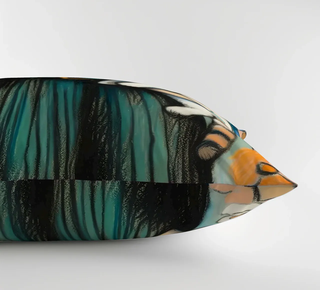 Donna che tiene in braccio un gatto cuscino da ARTOMATIC