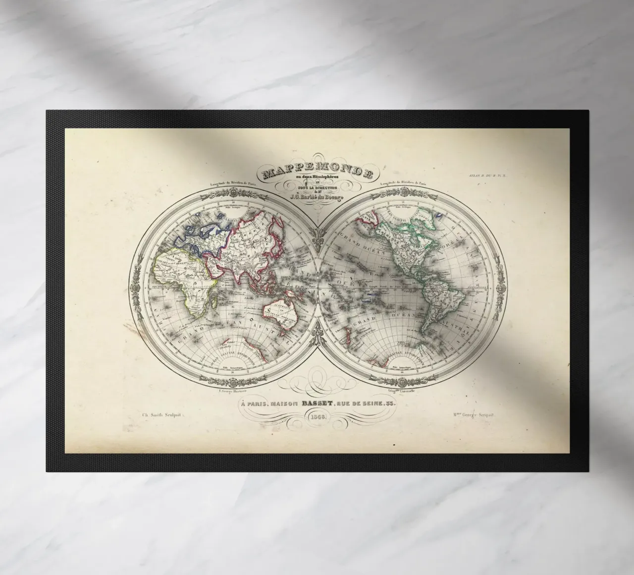 Map Of The World In Hemispheres, Barbie Du Bocage zerbino da Artokoloro Quint Lox Ltd