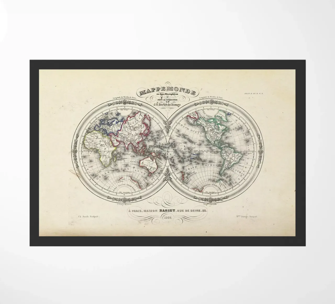 Map Of The World In Hemispheres, Barbie Du Bocage zerbino da Artokoloro Quint Lox Ltd