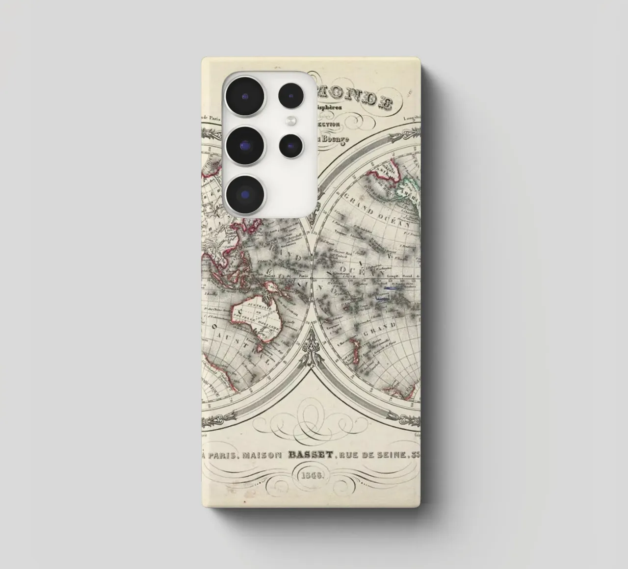 Map Of The World In Hemispheres, Barbie Du Bocage samsung phone case by Artokoloro Quint Lox Ltd