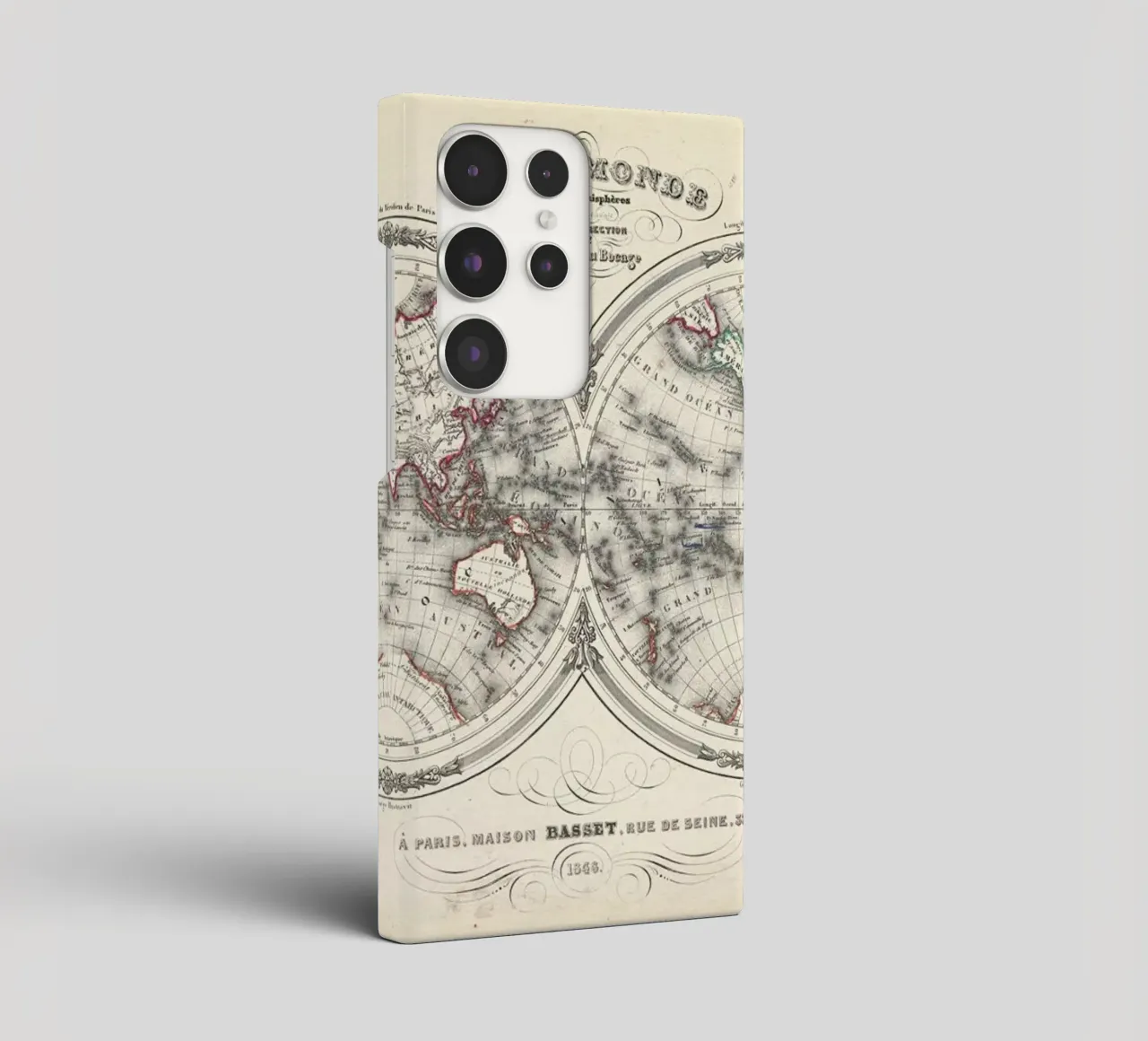 Map Of The World In Hemispheres, Barbie Du Bocage samsung phone case by Artokoloro Quint Lox Ltd