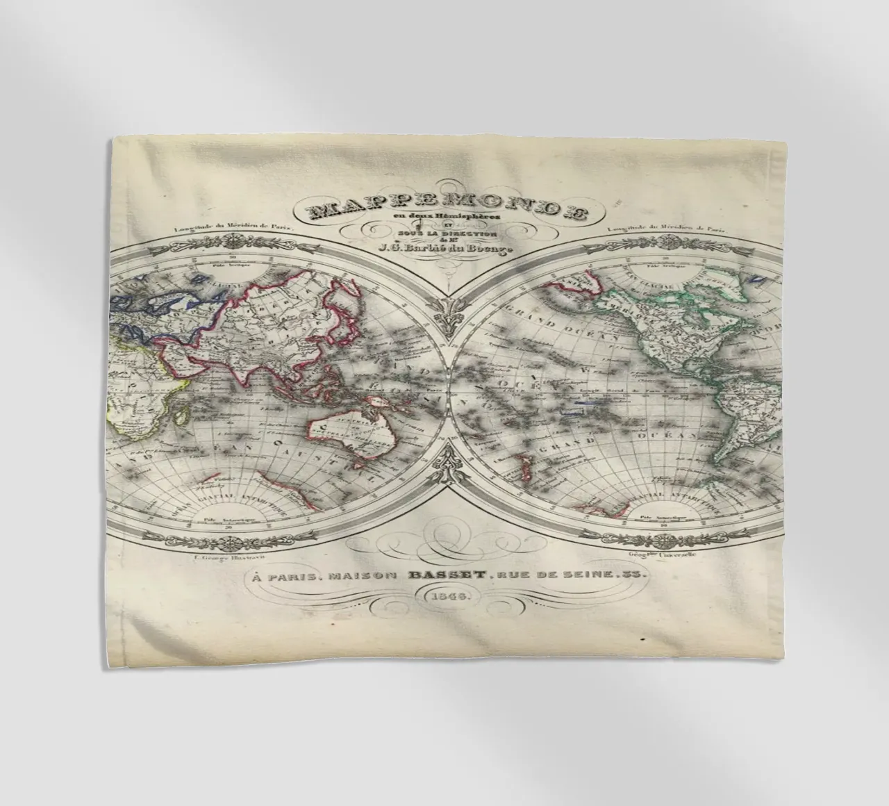 Map Of The World In Hemispheres, Barbie Du Bocage telo mare da Artokoloro Quint Lox Ltd