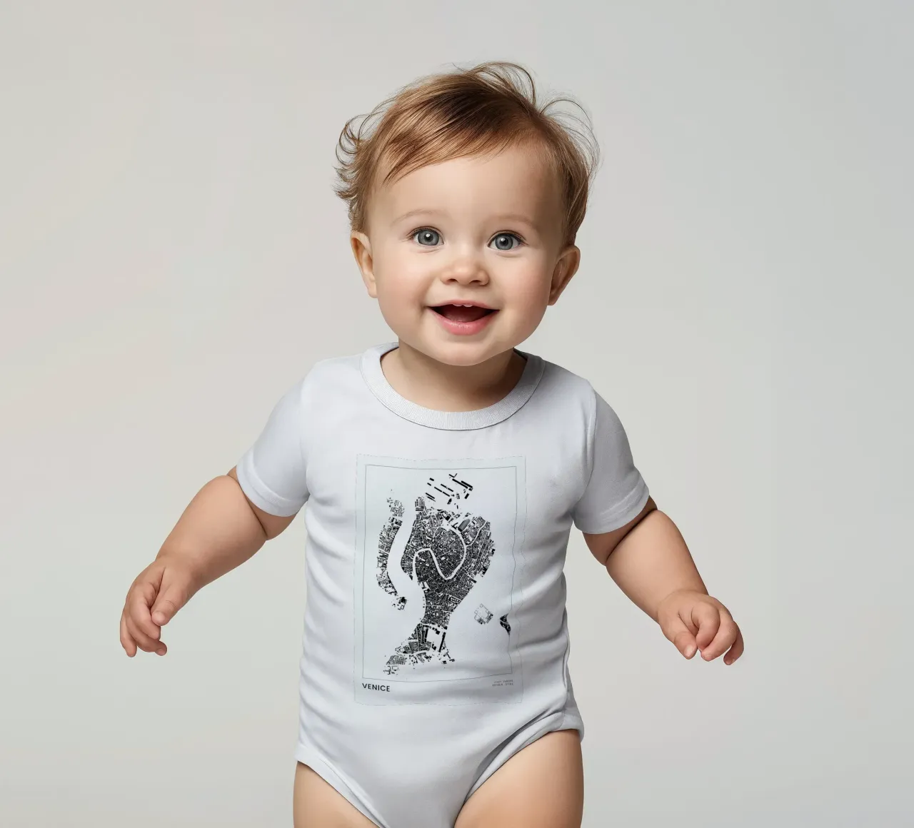 Venice body neonato maniche corte da The Cartography Collection