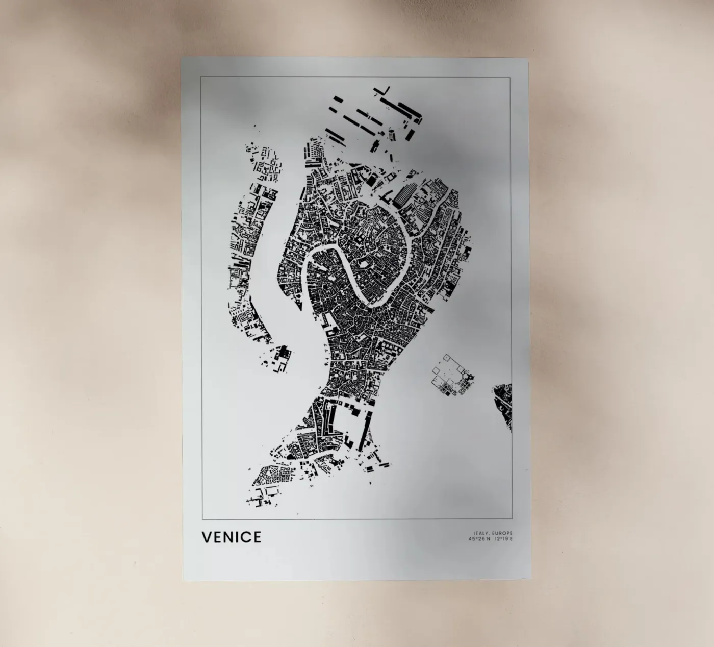 Venice pellicola backlit da The Cartography Collection