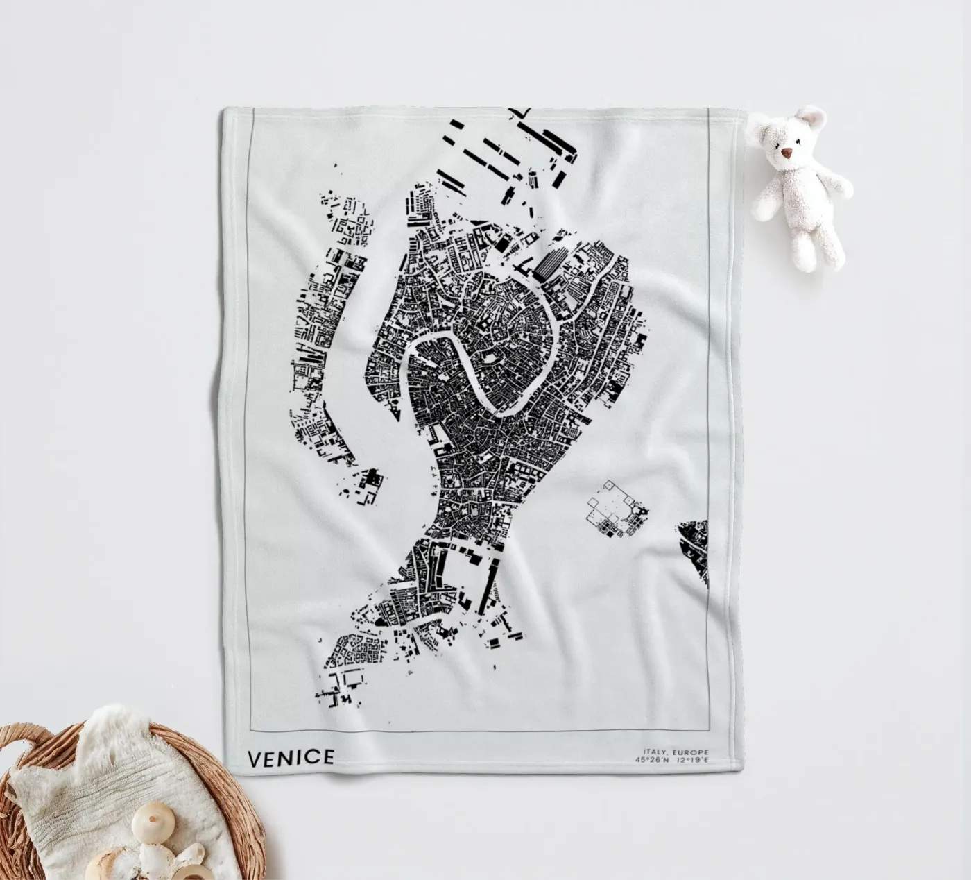 Venice Fleecedecke von The Cartography Collection