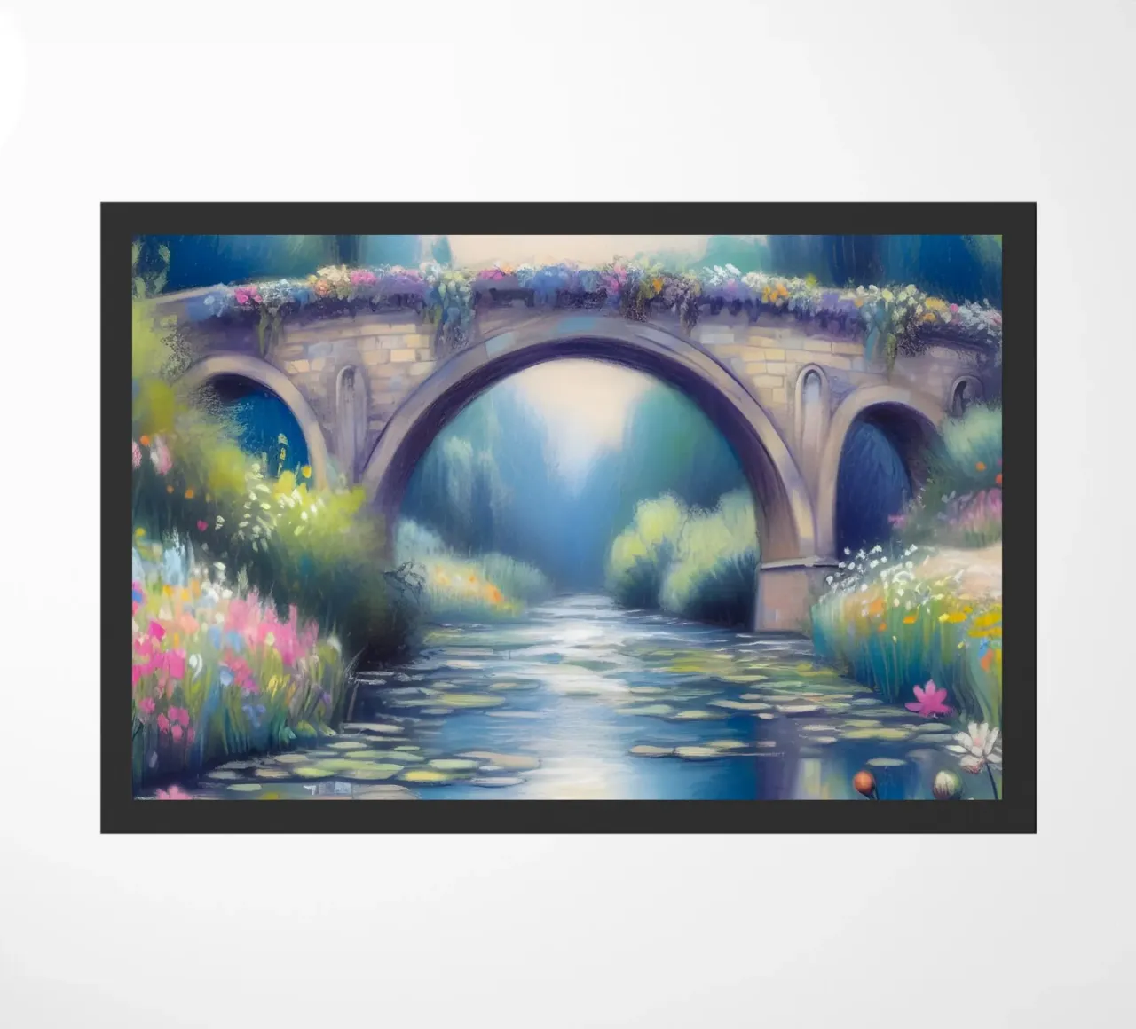 Stagno con ninfee in stile Monet zerbino da ARTOMATIC