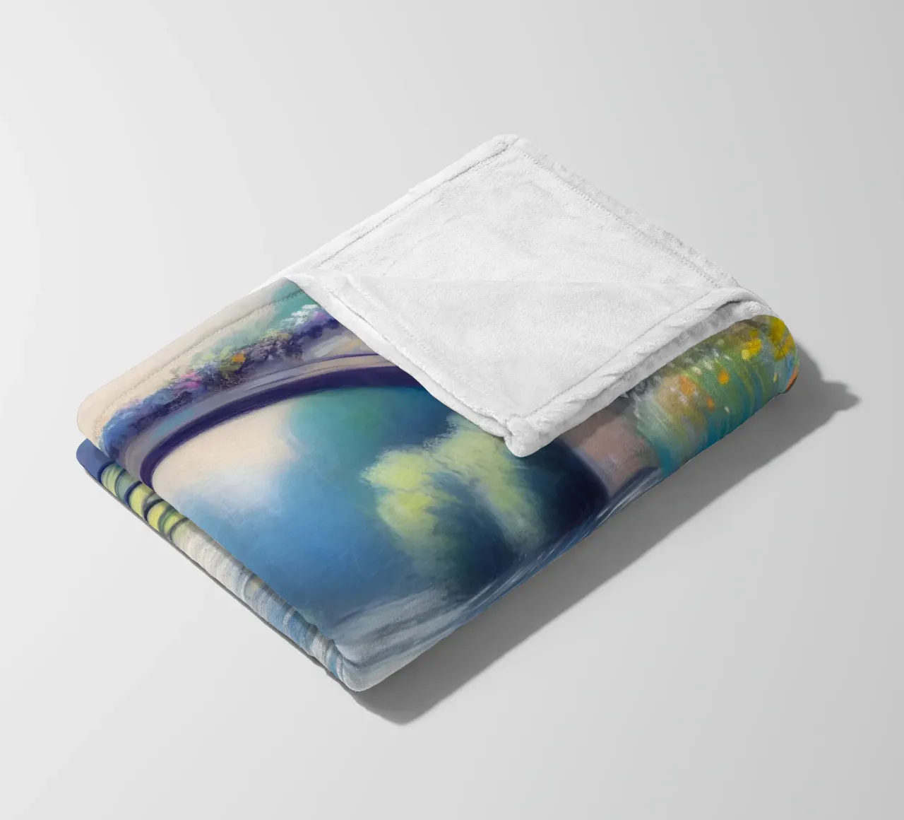 Stagno con ninfee in stile Monet coperta in pile da ARTOMATIC