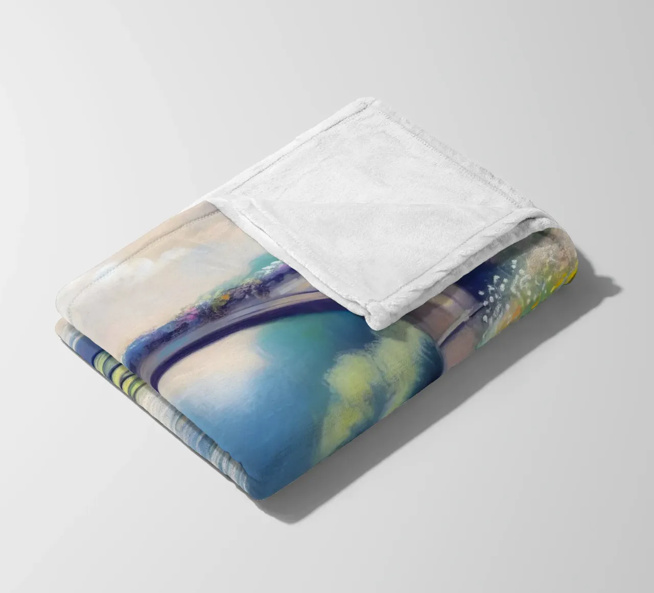 Stagno con ninfee in stile Monet coperta in pile da ARTOMATIC