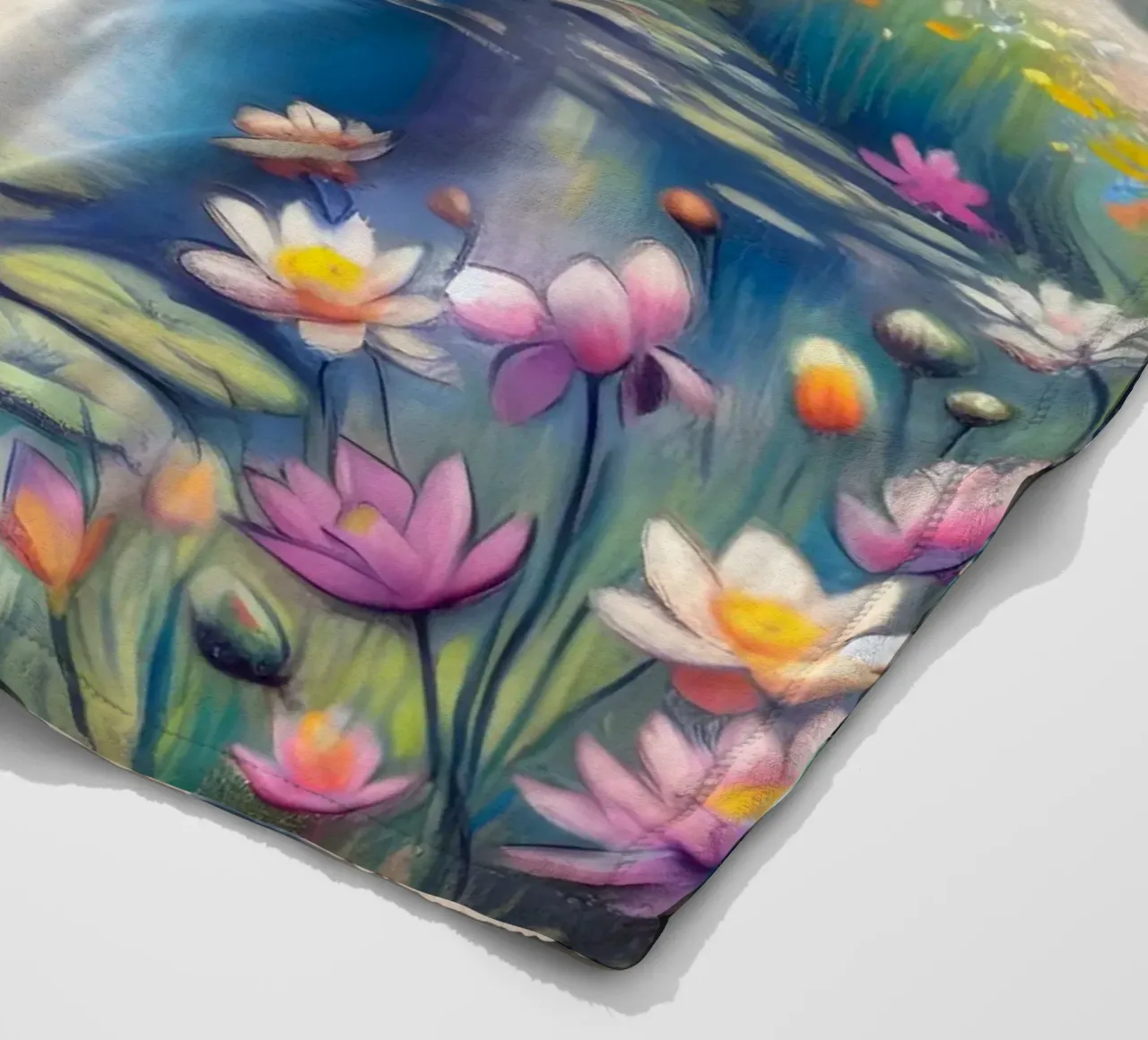 Stagno con ninfee in stile Monet coperta in pile da ARTOMATIC