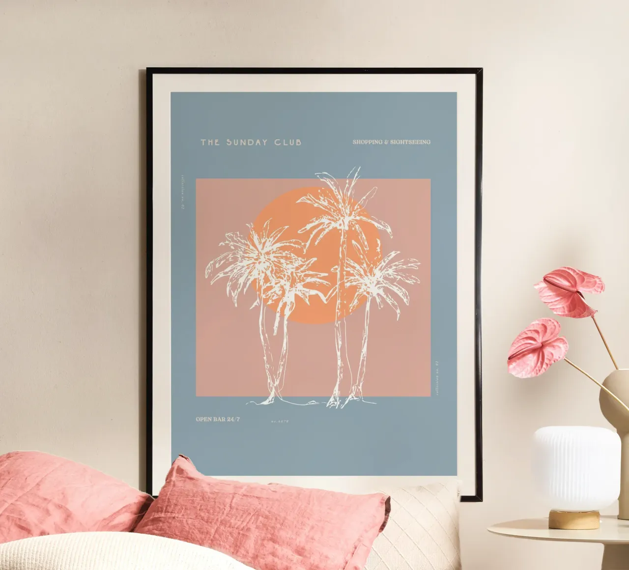 The Sunday Club No 25 poster con telaio in plastica da treechild