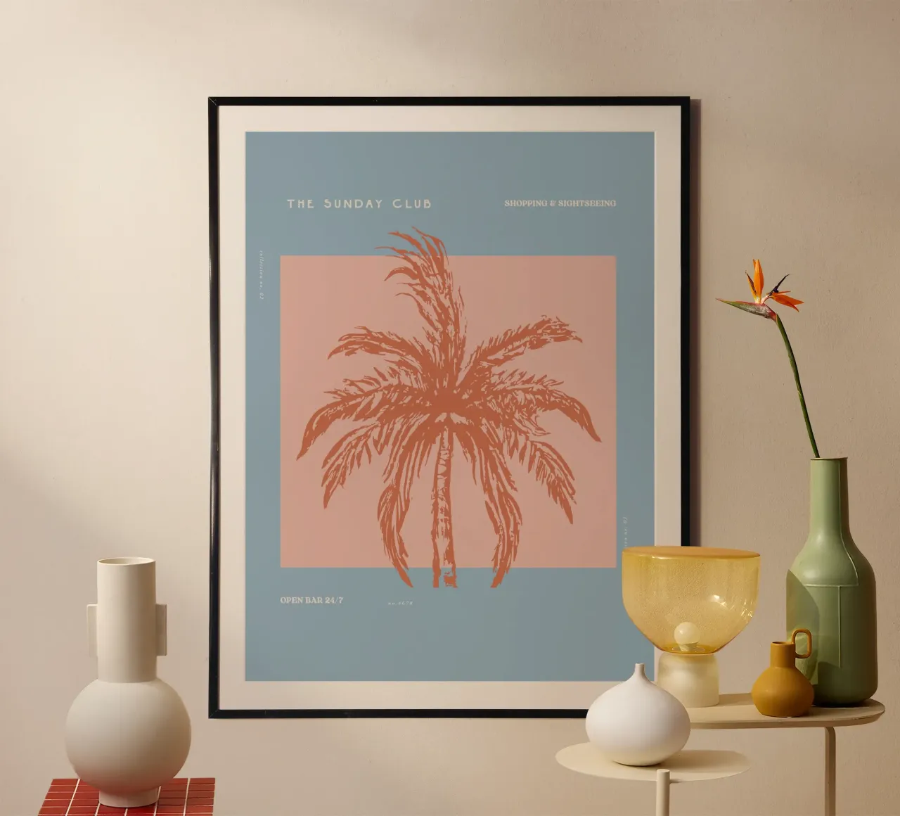 The Sunday Club No 23 poster con telaio in plastica da treechild
